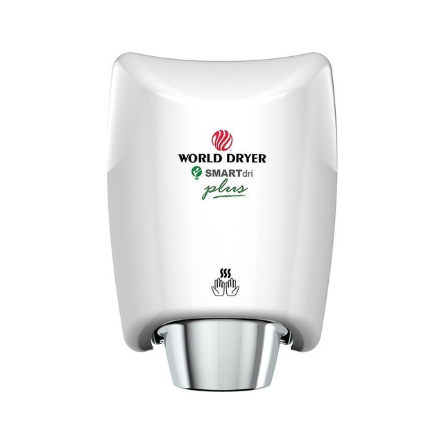World Dryer K-974P2 SMARTdri Plus Automatic Hand Dryer 120V White Aluminum Wall