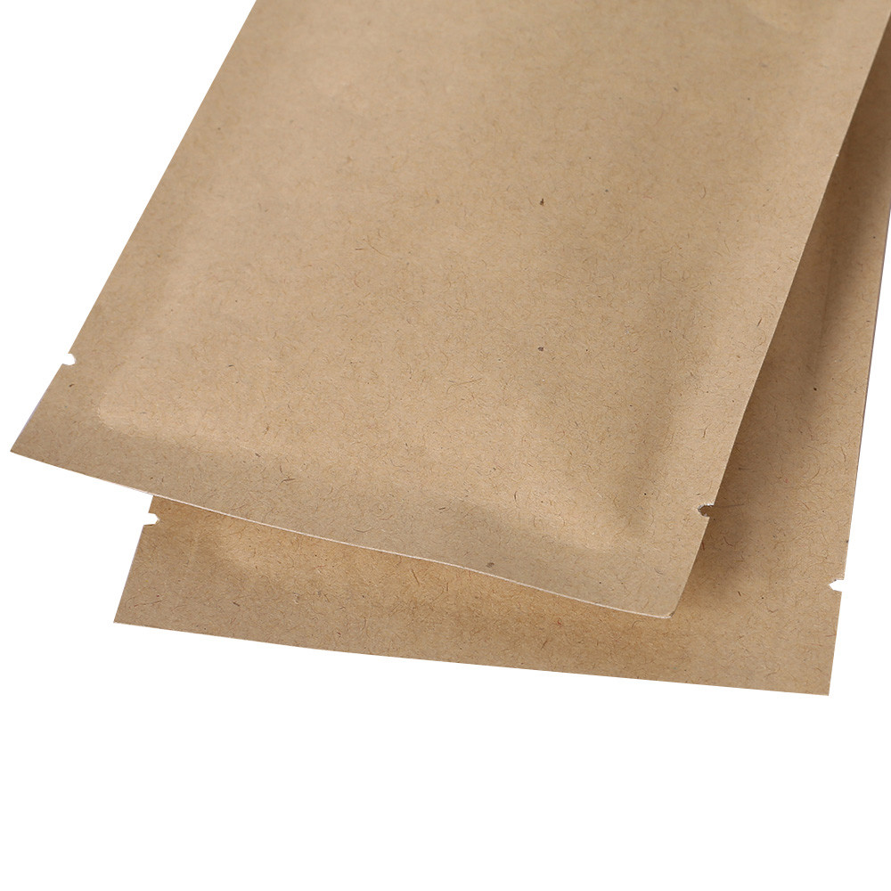 Multi-size Kraft Paper Silver Laminated Inner Open Top Bag Pouch – Wholesale