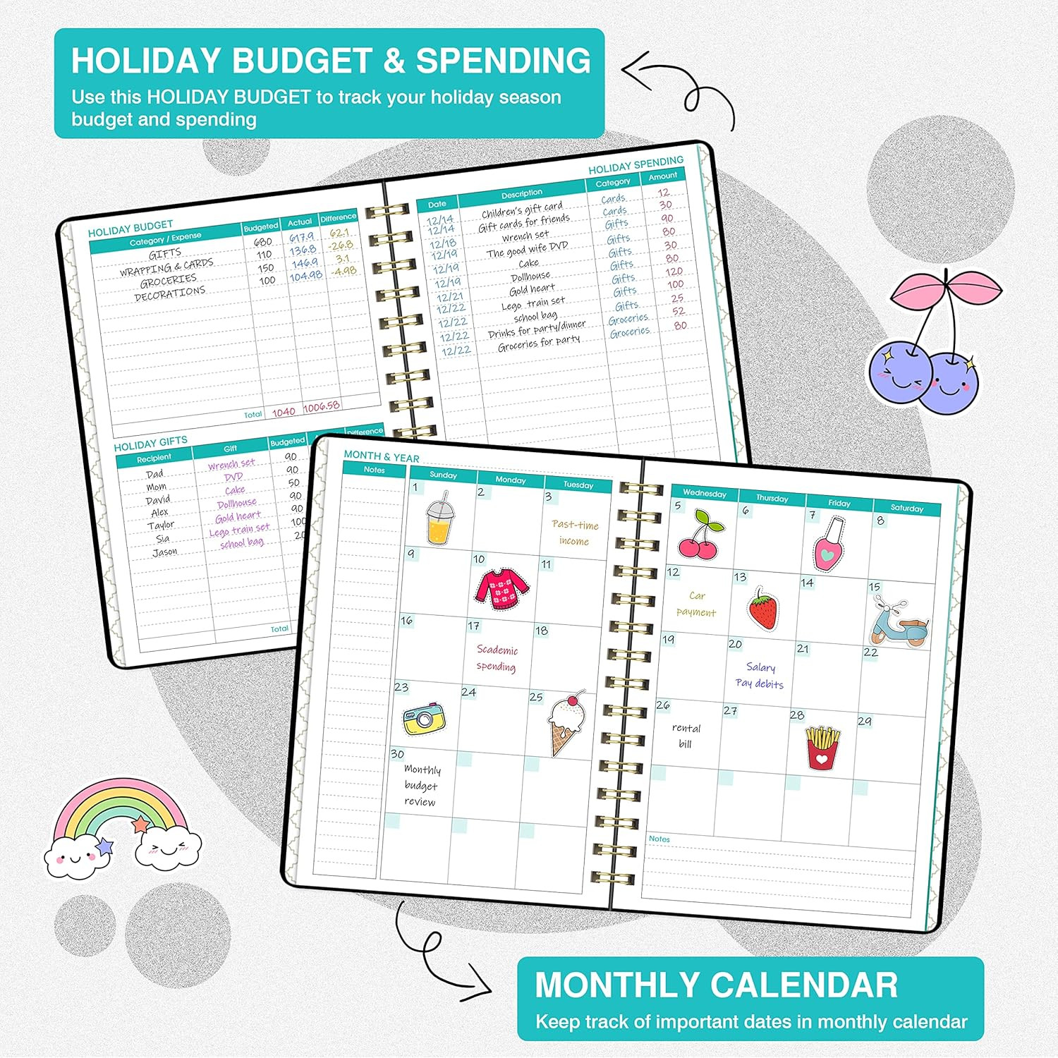 Budget Planner – Budget Book with Bill Organizer and Expense Tracker, 6.1″ X 8.2