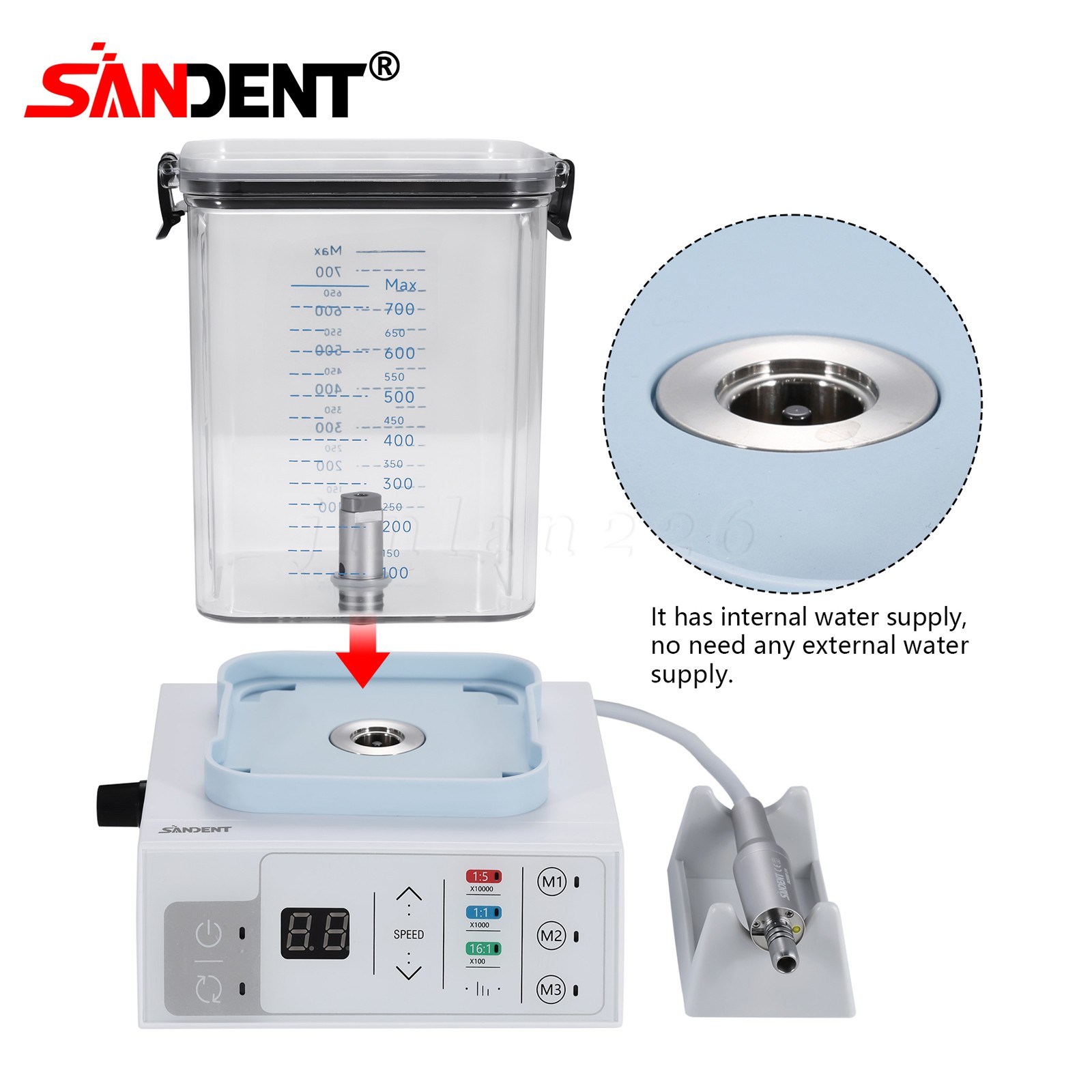 Dental LED Brushless Electric Micro Motor with Water Tank For Practice E-Type