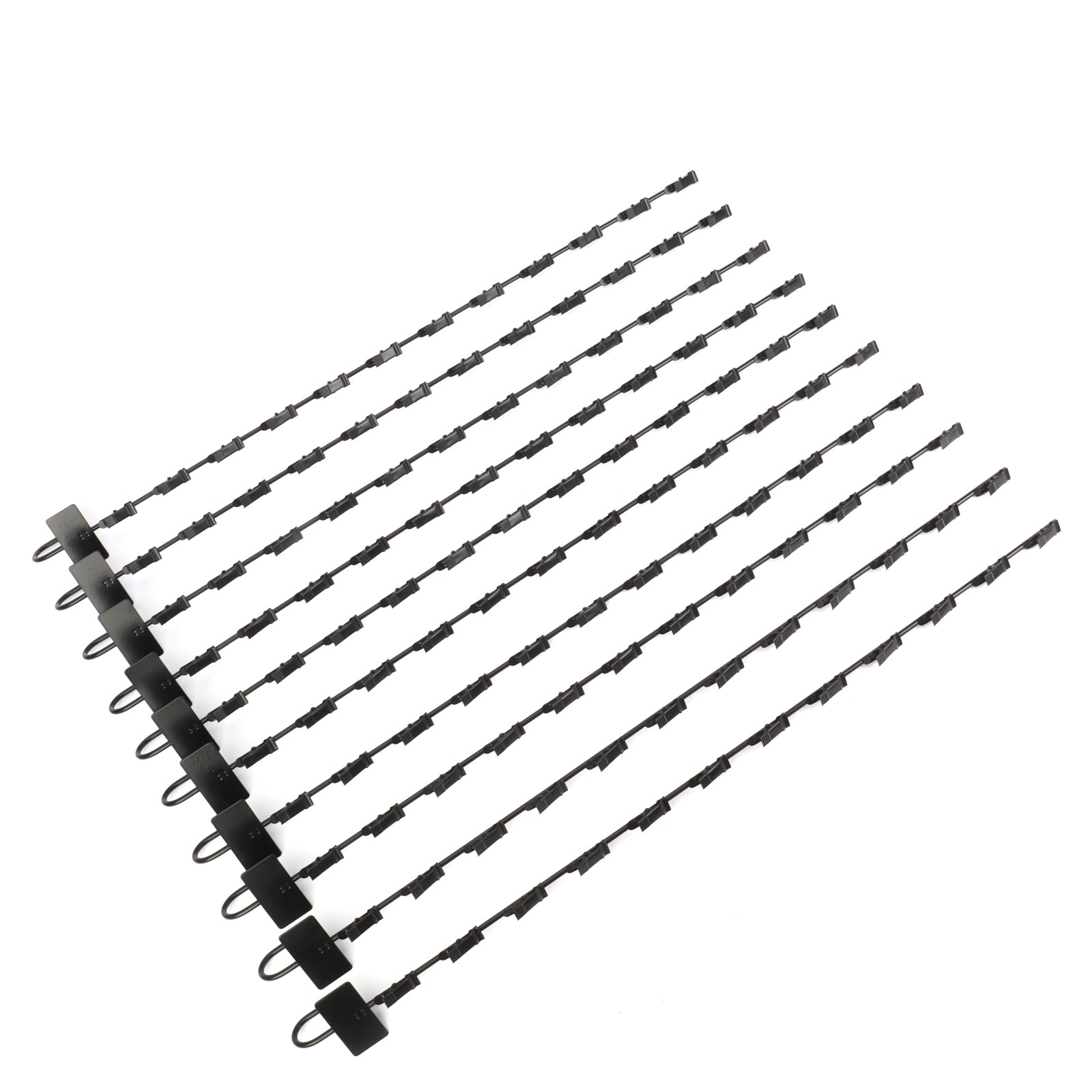 Hanging Merchandise Strips with Hooks, 31″ Chip Display Rack, 120 Clips, 10 Pcs