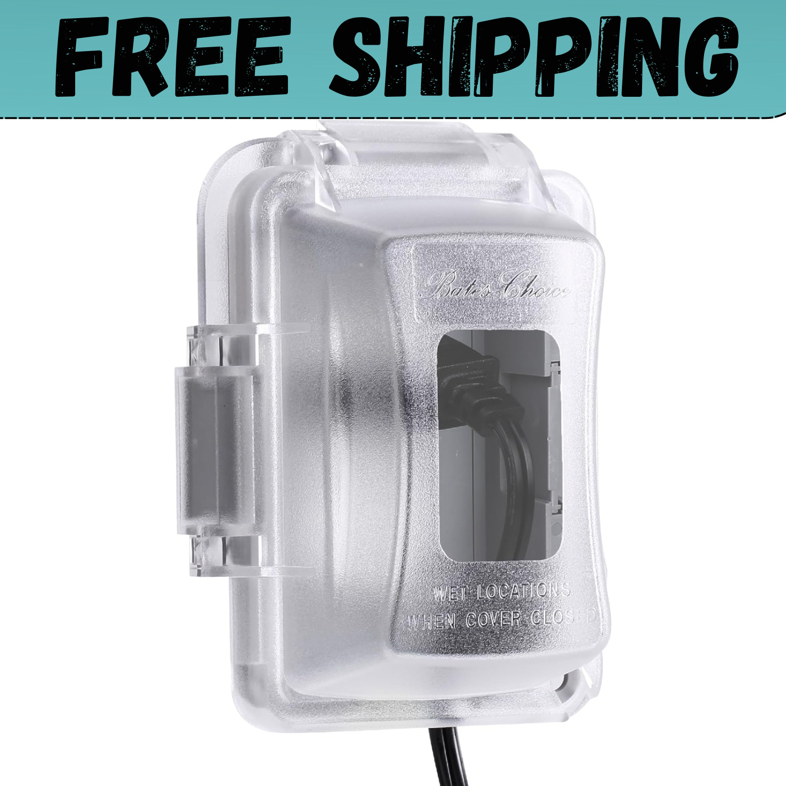 Bates- Weatherproof Electrical Outlet Cover, 1-Gang, Outdoor Plug Cover