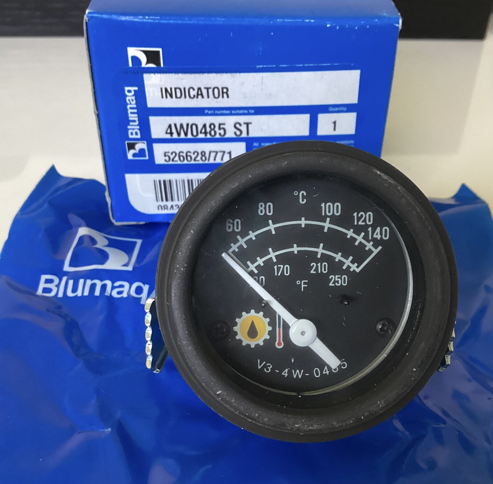 INDICATOR GAUGE OIL TEMPERATURE CATERPILLAR 4W-0485 4W0485 D4H D5H D6H D7H D8R