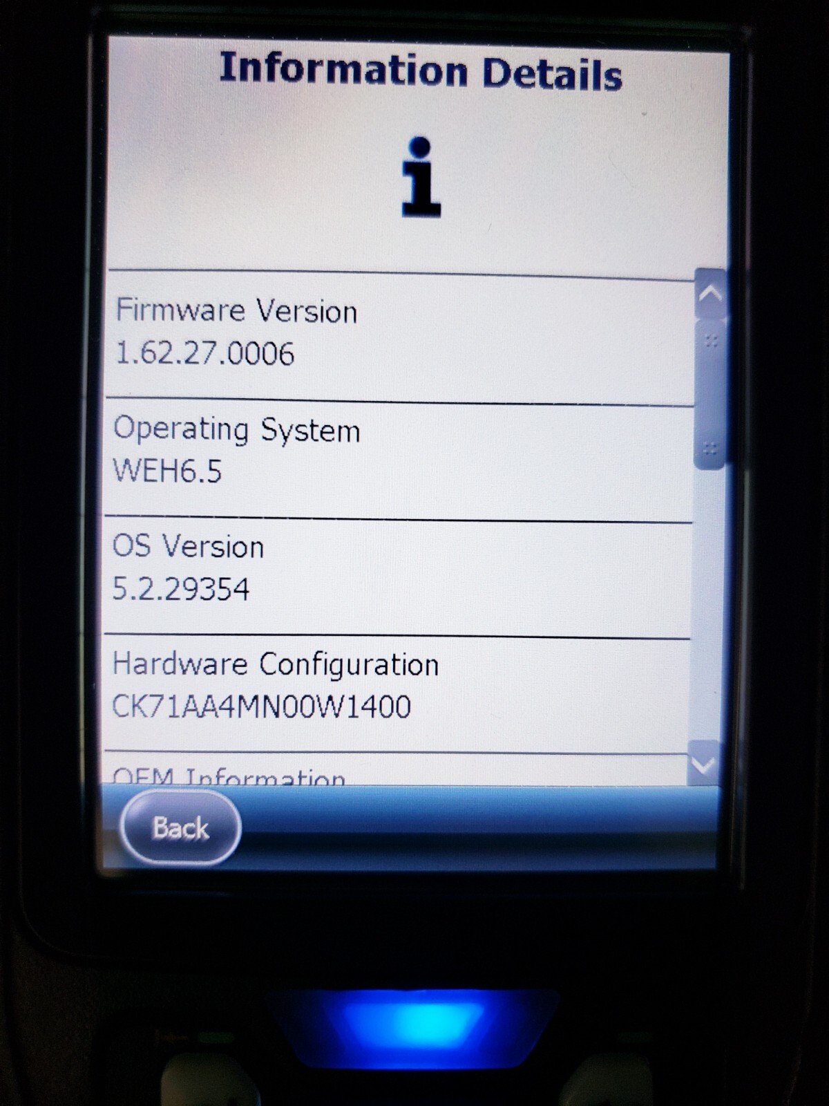 Intermec CK71 CK71AA4MN00W1400 Windows Mobile EX25 Imager Barcode Scanner ITE