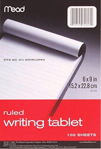 Mead Plain Writing Tablet, 6 x 9 Inches, 100 Sheets (70104)