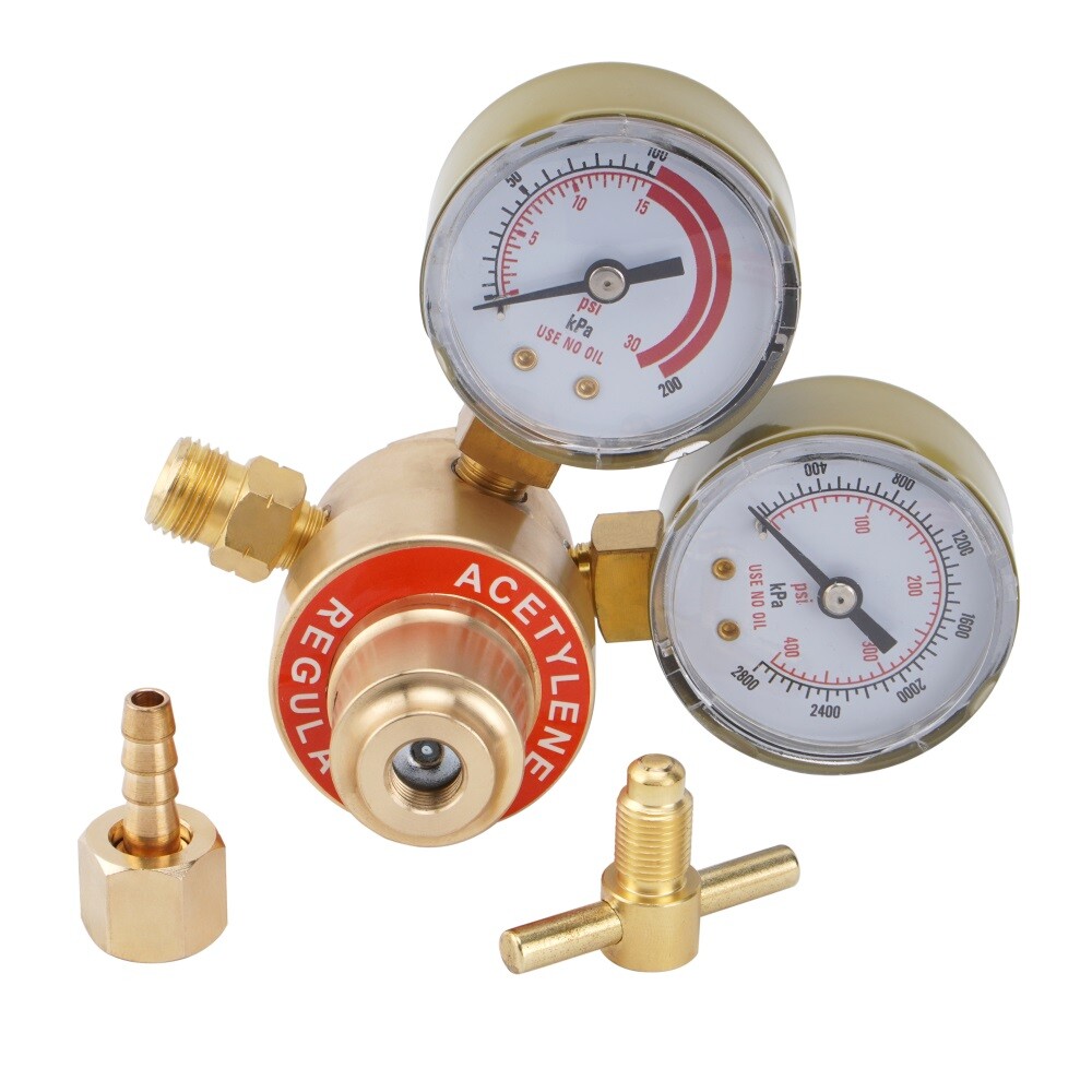 Oxygen and Acetylene Regulators Set with Dual Gauge, CGA200 CGA540 Fitting New