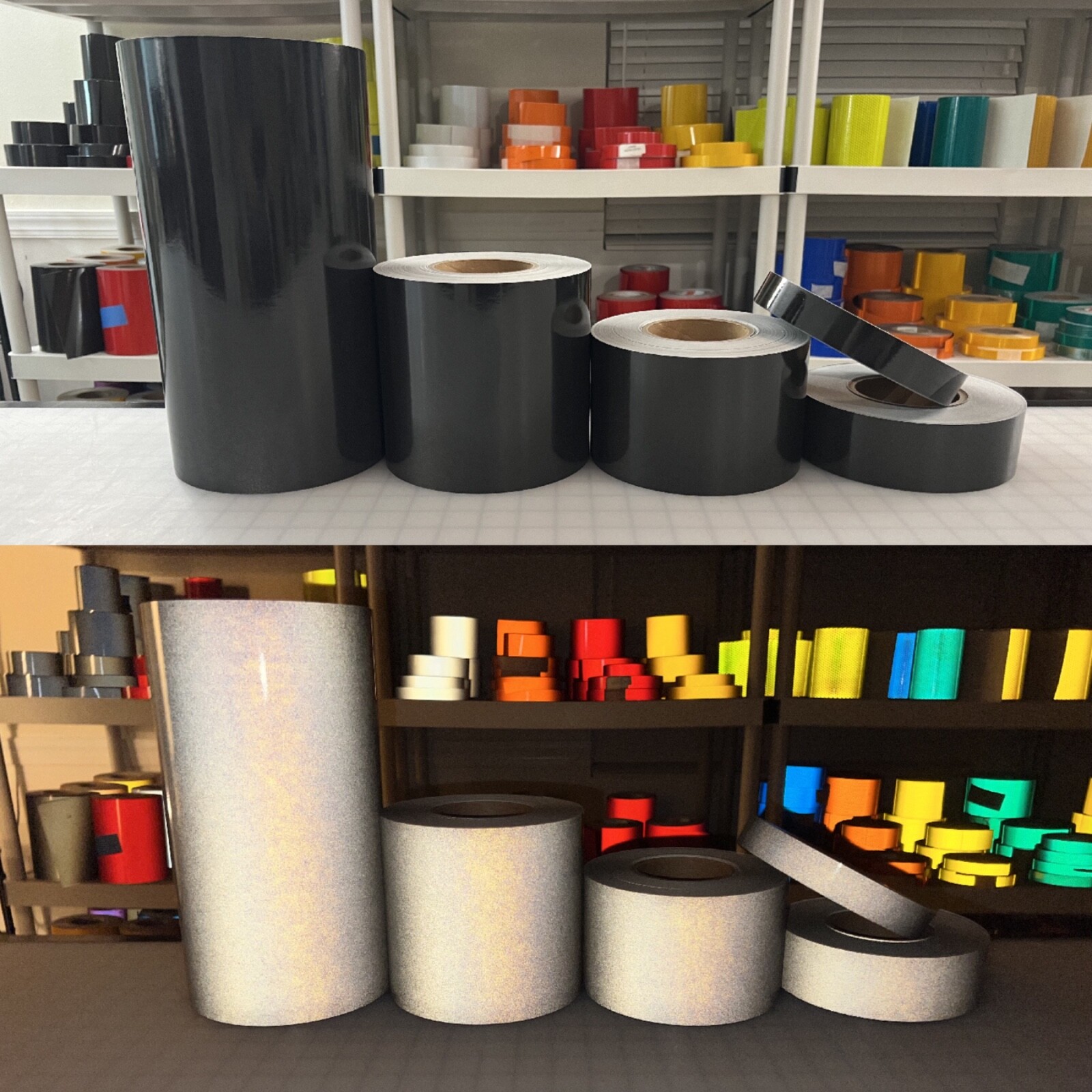 Black Reflective Tape 3M 680 Type 1 Scotchlite ELG Reflect White 1″ 2″ 4″ 6″ 12″