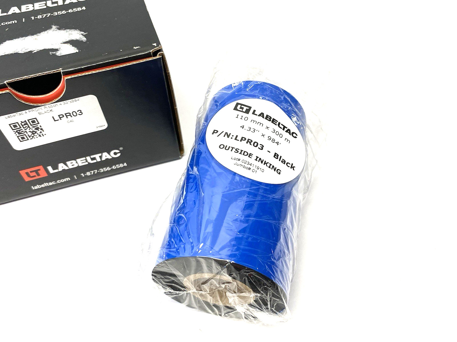 LabelTac LPR03 Pro Model Standard Print Ribbon, Black, 4.33″ x 984′ Roll