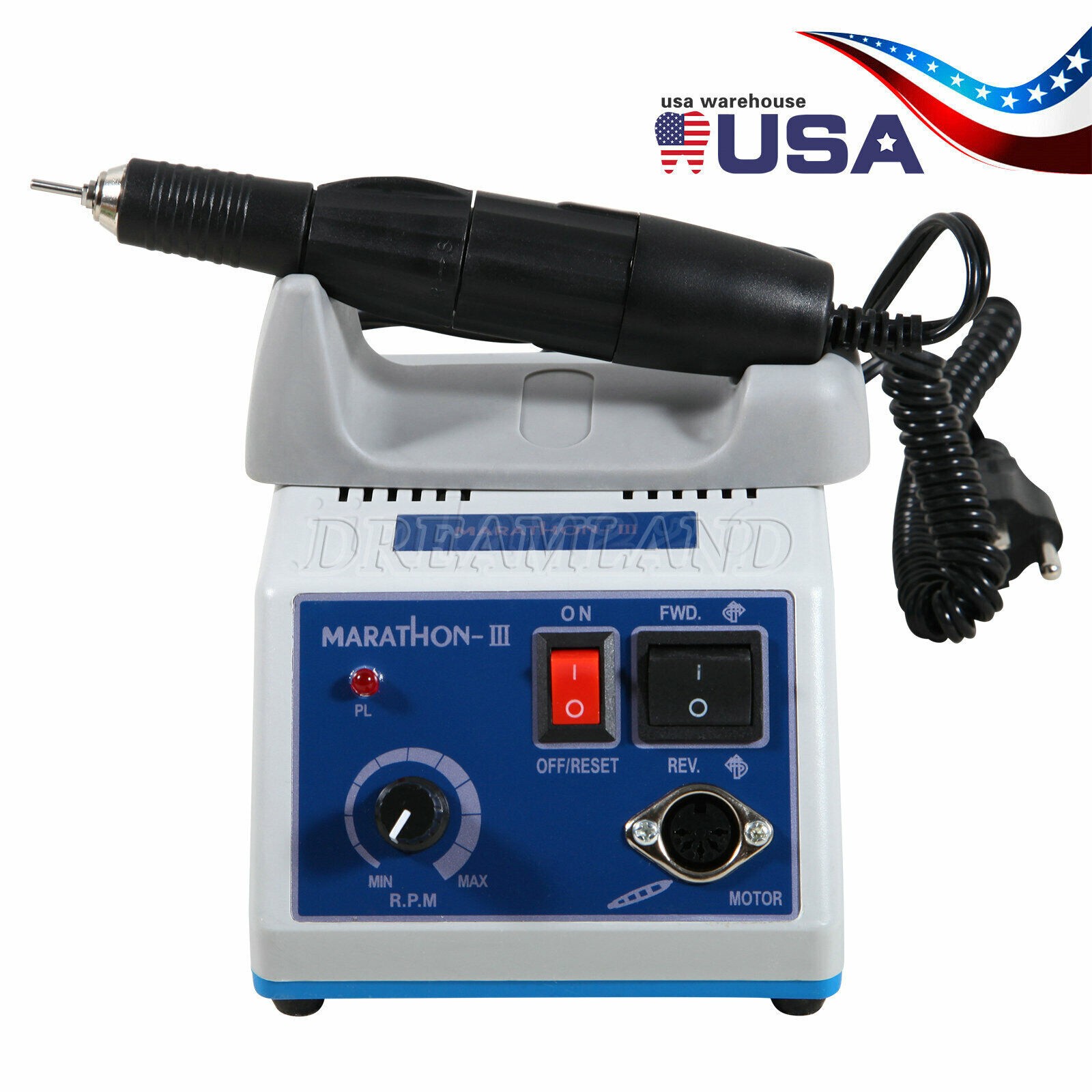 Dental Lab Electric Micromotor Polishing Unit / 35K rpm Motor Handpiece