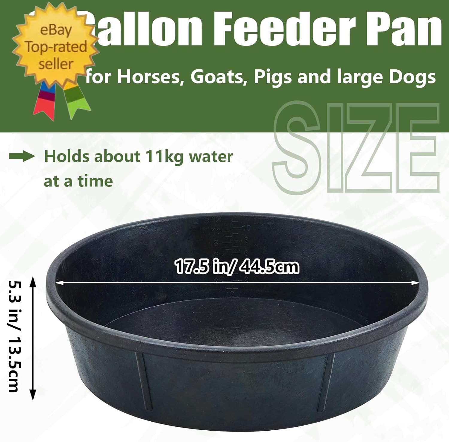 5 Pcs Rubber Feed Pan 12 Quart/ 3 Gallon Utility Horse Feed Bucket Rubber Bowl C