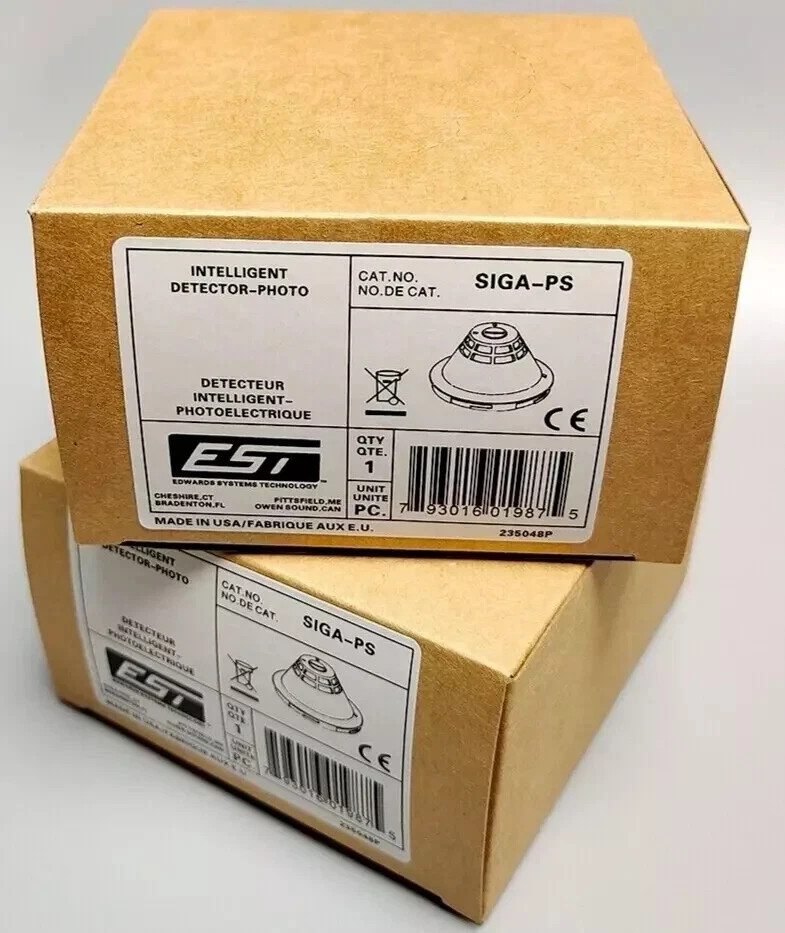 PACK OF 10 EDWARDS EST SIGA-PS SIGA PS PHOTOELECTRIC SMOKE DETECTOR INTELLIGENT