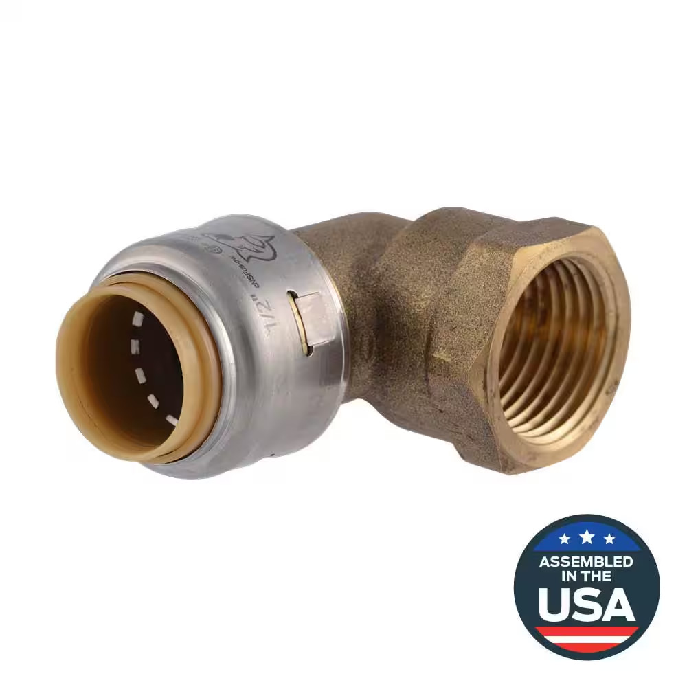 Max 1/2 In. Push-To-Connect X FIP Brass 90-Degree Elbow Fitting