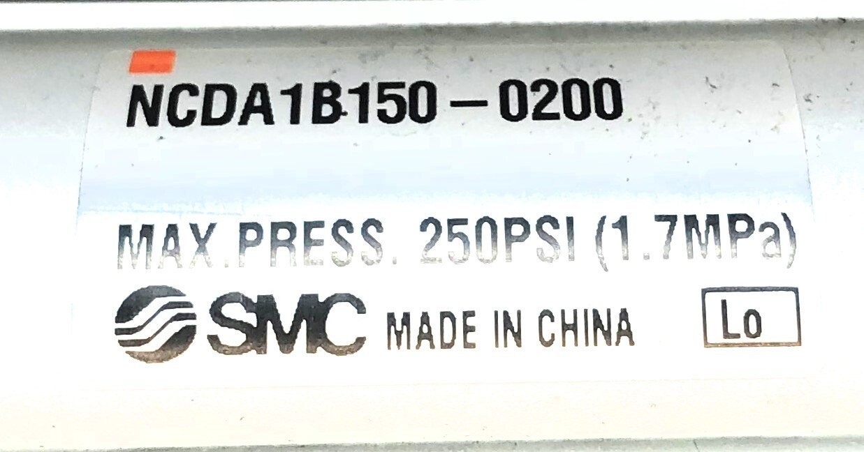 SMC 250PSI Max Press Compact Pneumatic Cylinder NCDA1B150-0200 NOS