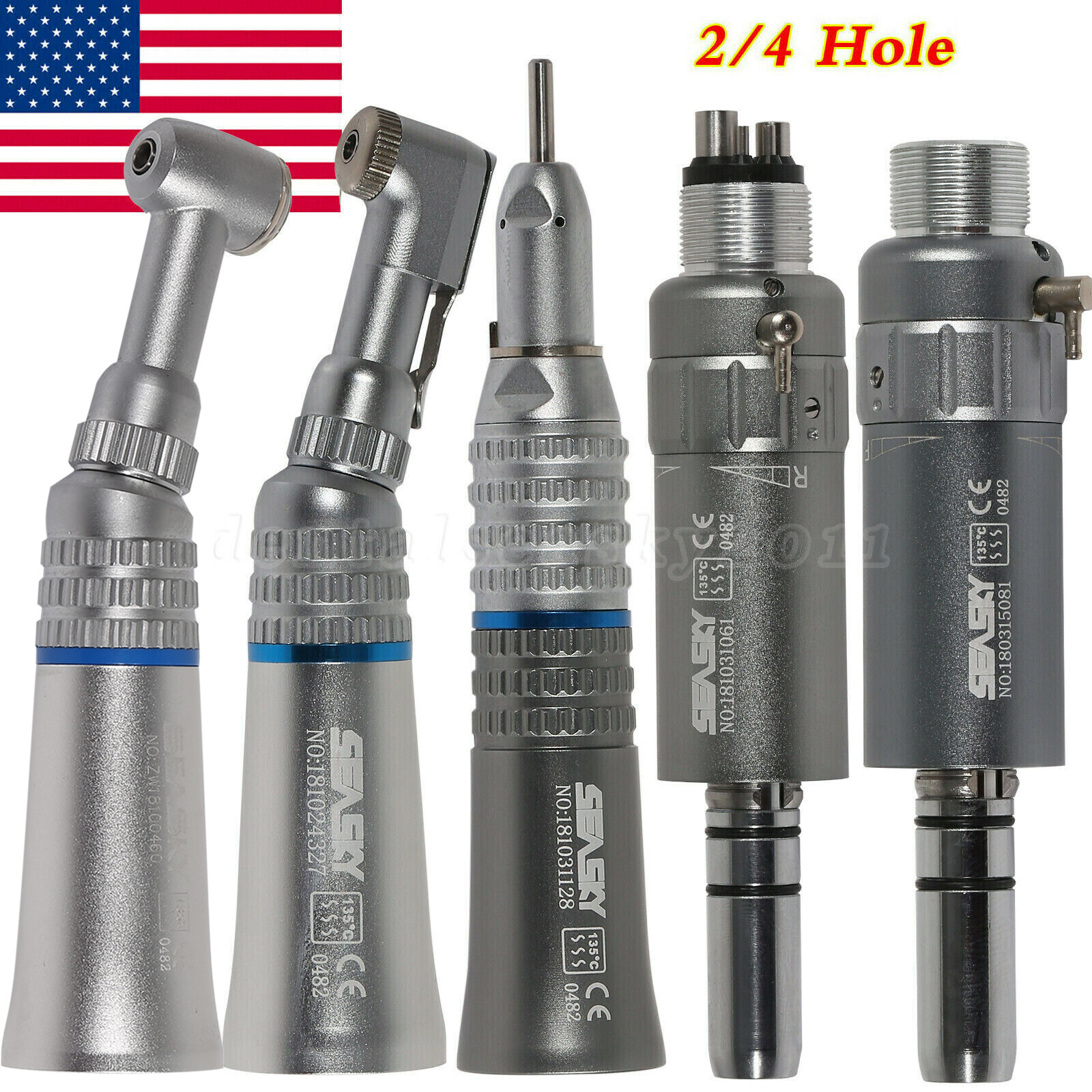 NSK Style Dental Slow Low Speed Handpiece Straight Contra Angle Air Motor 2/4 sa