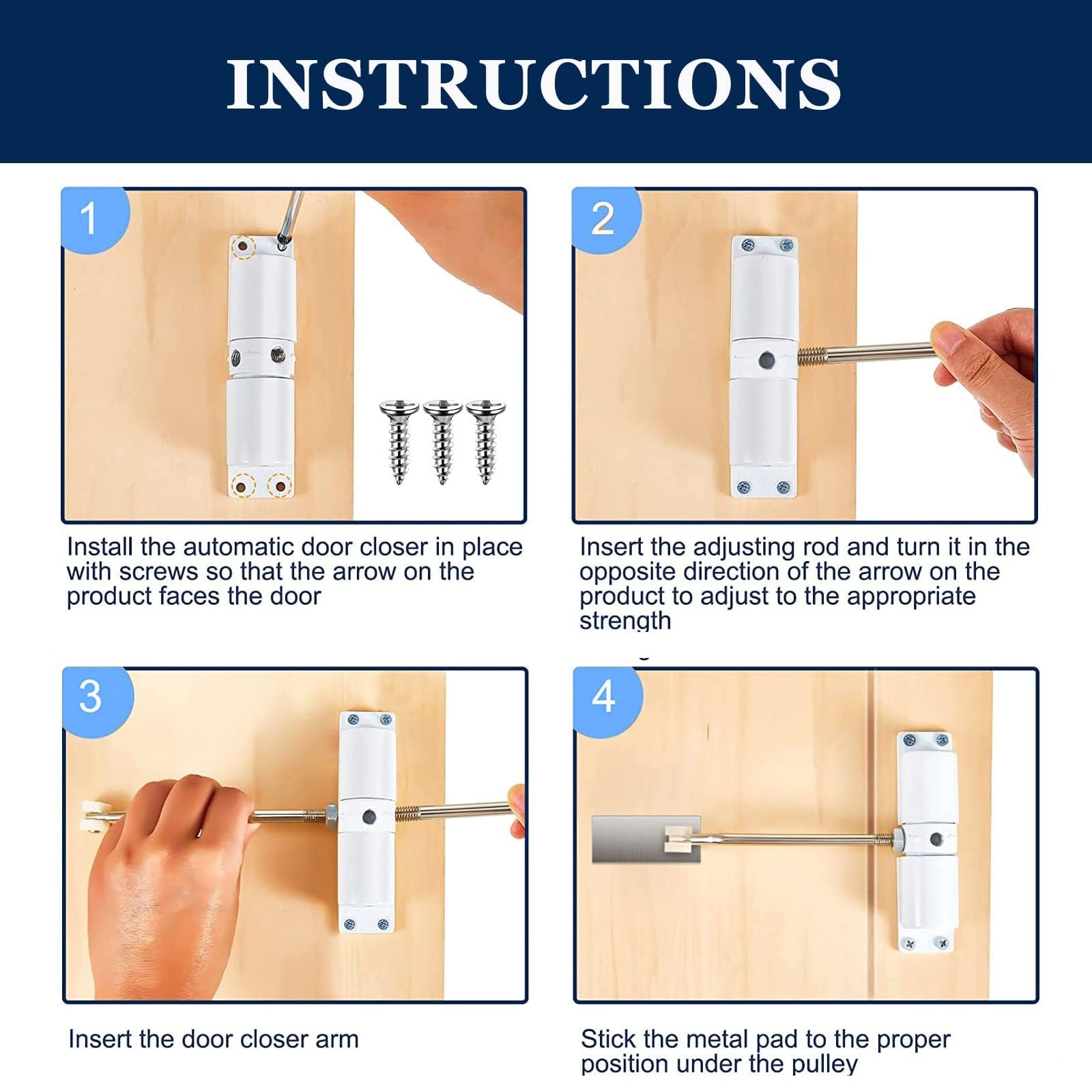 Automatic Door Closer, 30 kg Zinc Alloy Safety Spring Door Closer