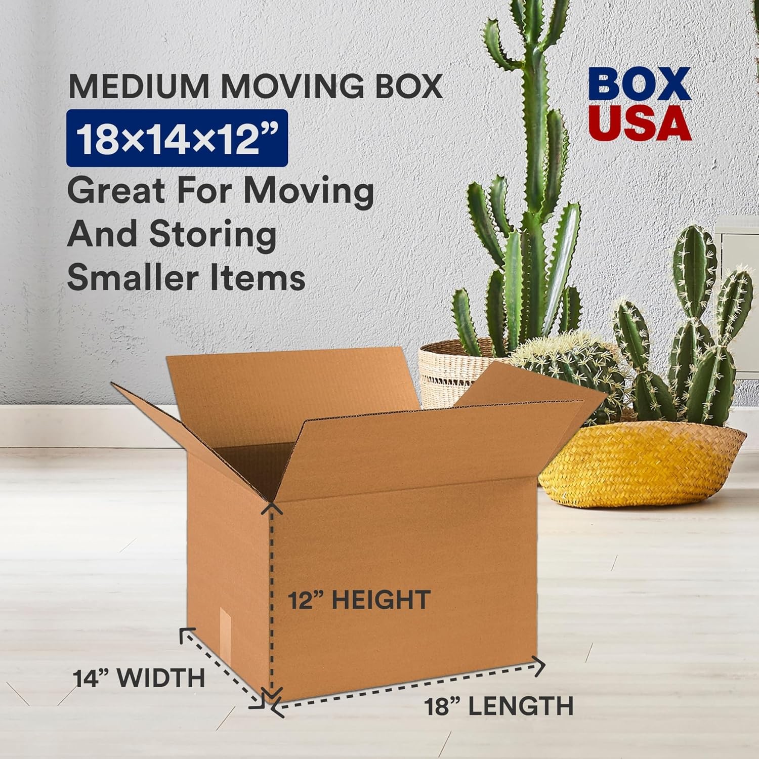 Moving Boxes 18x14x12 Medium 10 Pack Corrugated Shipping Packing Storage Box
