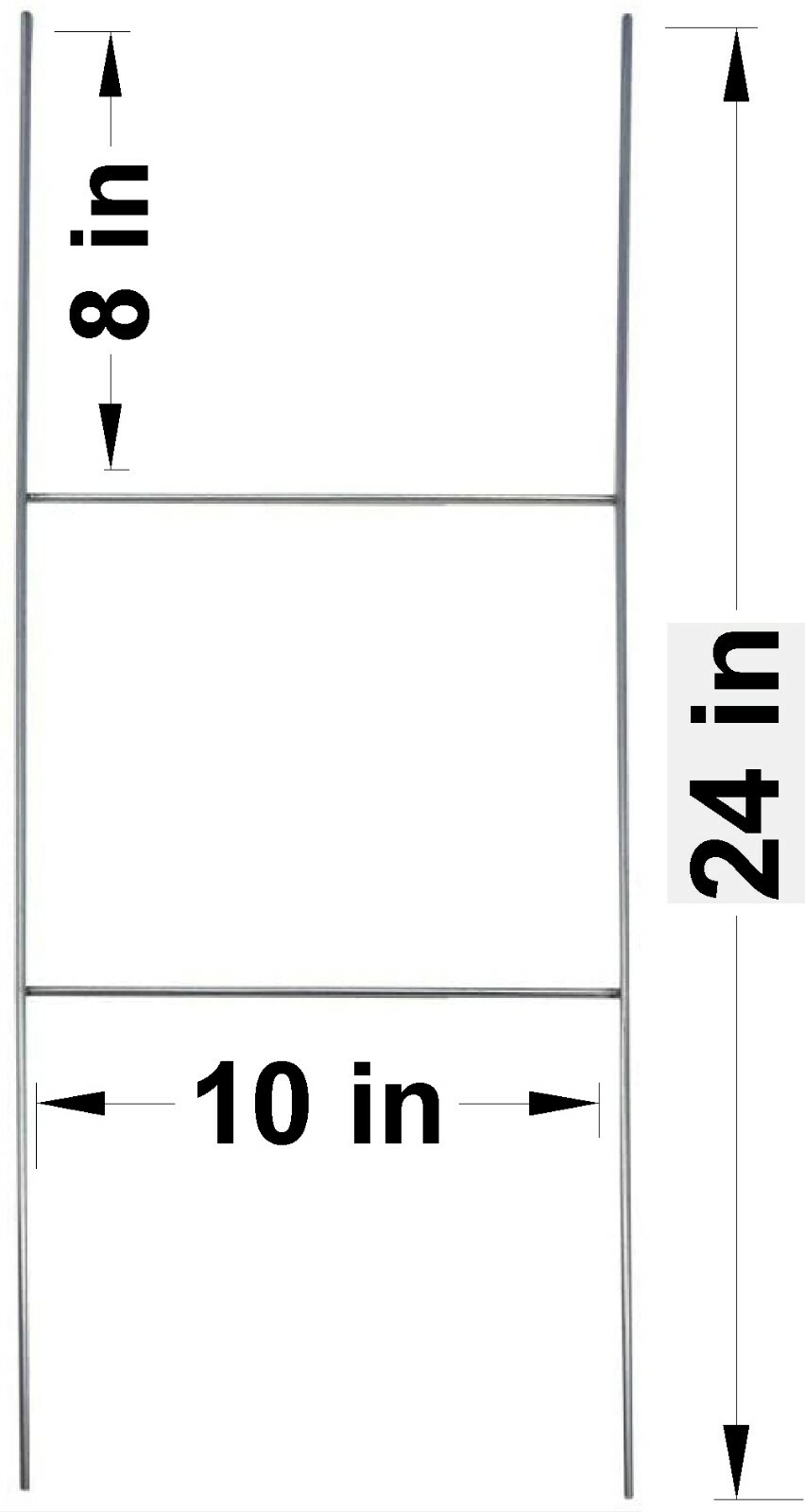 50 Metal Stakes 24» H-FRAME Wire Step Stakes 10×24 in x 9 Gauge Galvanized Wire