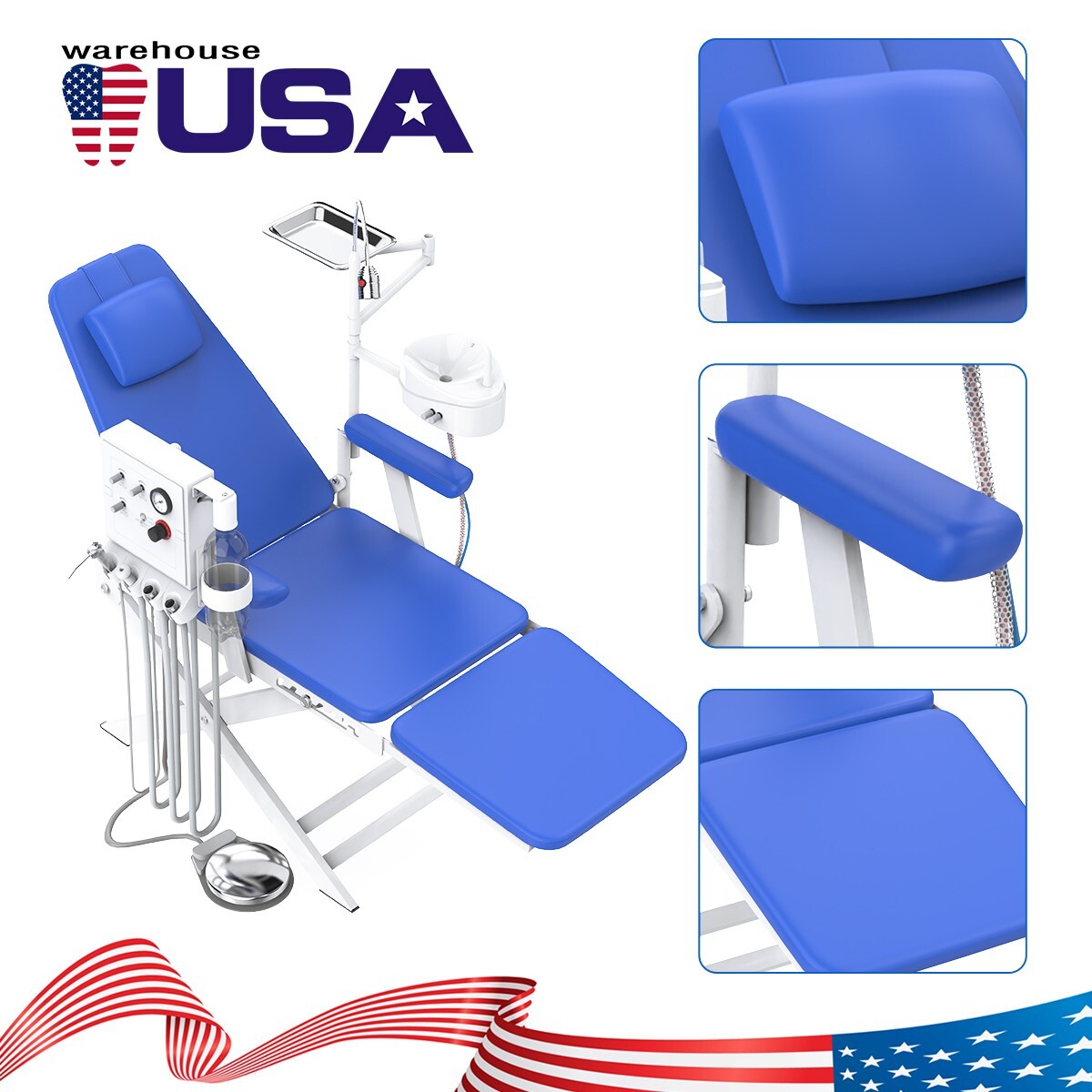 Portable Dental Delivery Treatment Cart Unit High Suction BD-402A/ Folding Chair