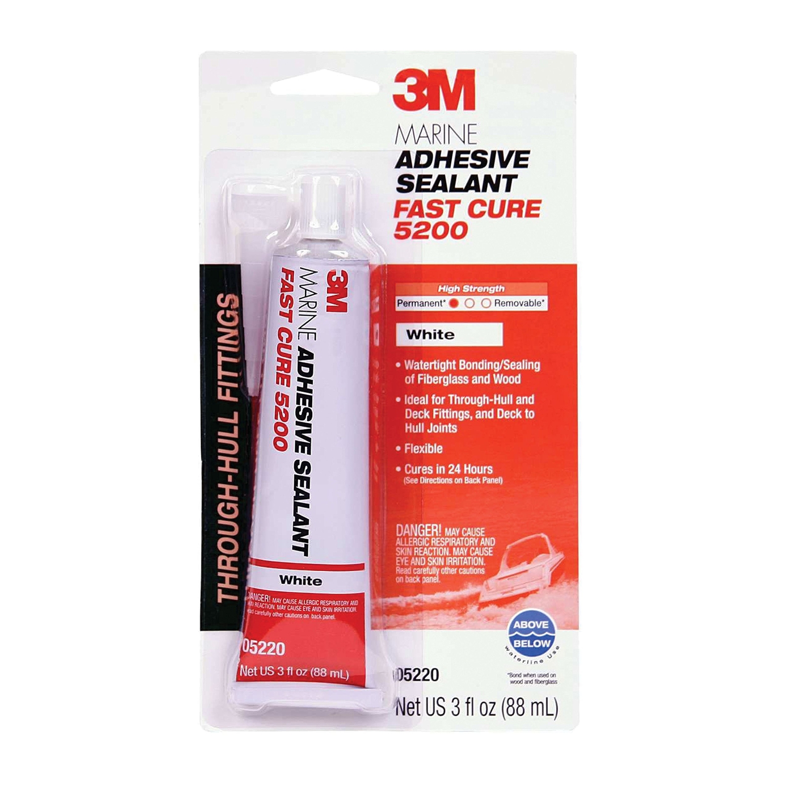 3M Marine Adhesive Sealant Fast Cure 5200 (05220) Permanent Bonding and Seali…
