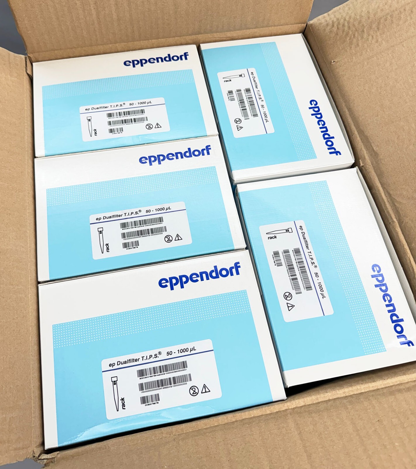 Eppendorf EP Dualfilter 50-1000uL Pipette Tips T.I.P.S. In Racks #0030078578