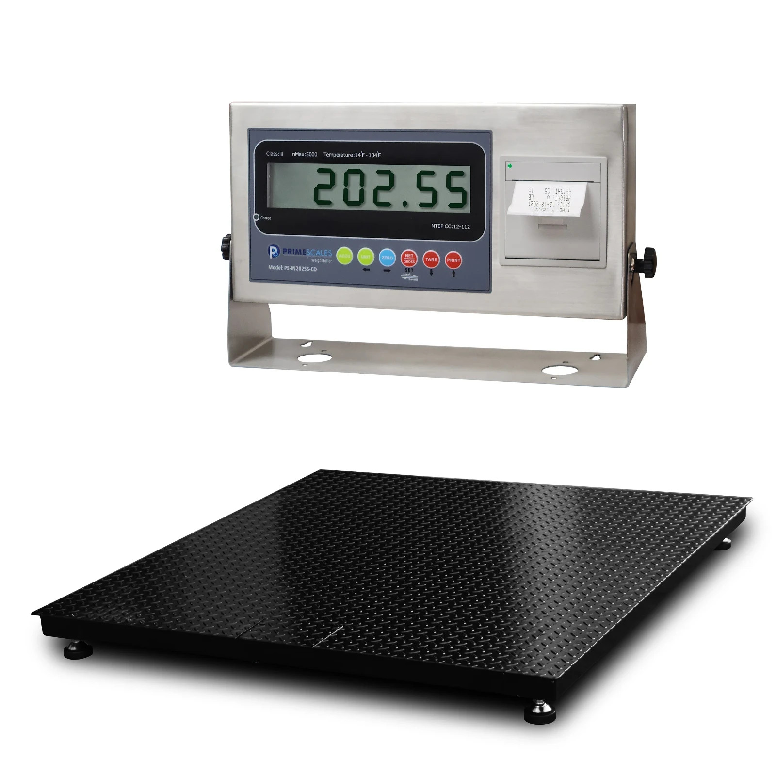 New Heavy Duty 48×48 Floor Scale 10000 lb w/ Label Printer