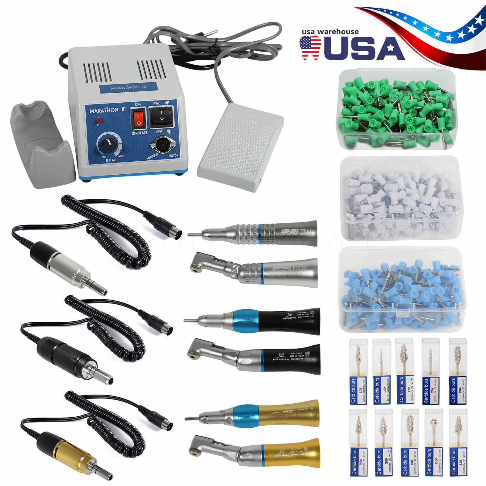 Dental Lab Marathon Electric Micromotor Polisher/Contra Angle/Straight Handpiece