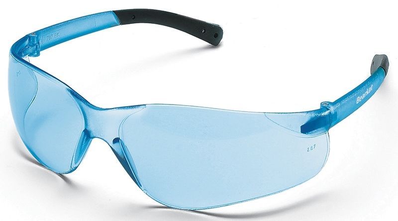 MCR Safety Bearkat Safety Glasses Work Eyewear with Light Blue Lenses