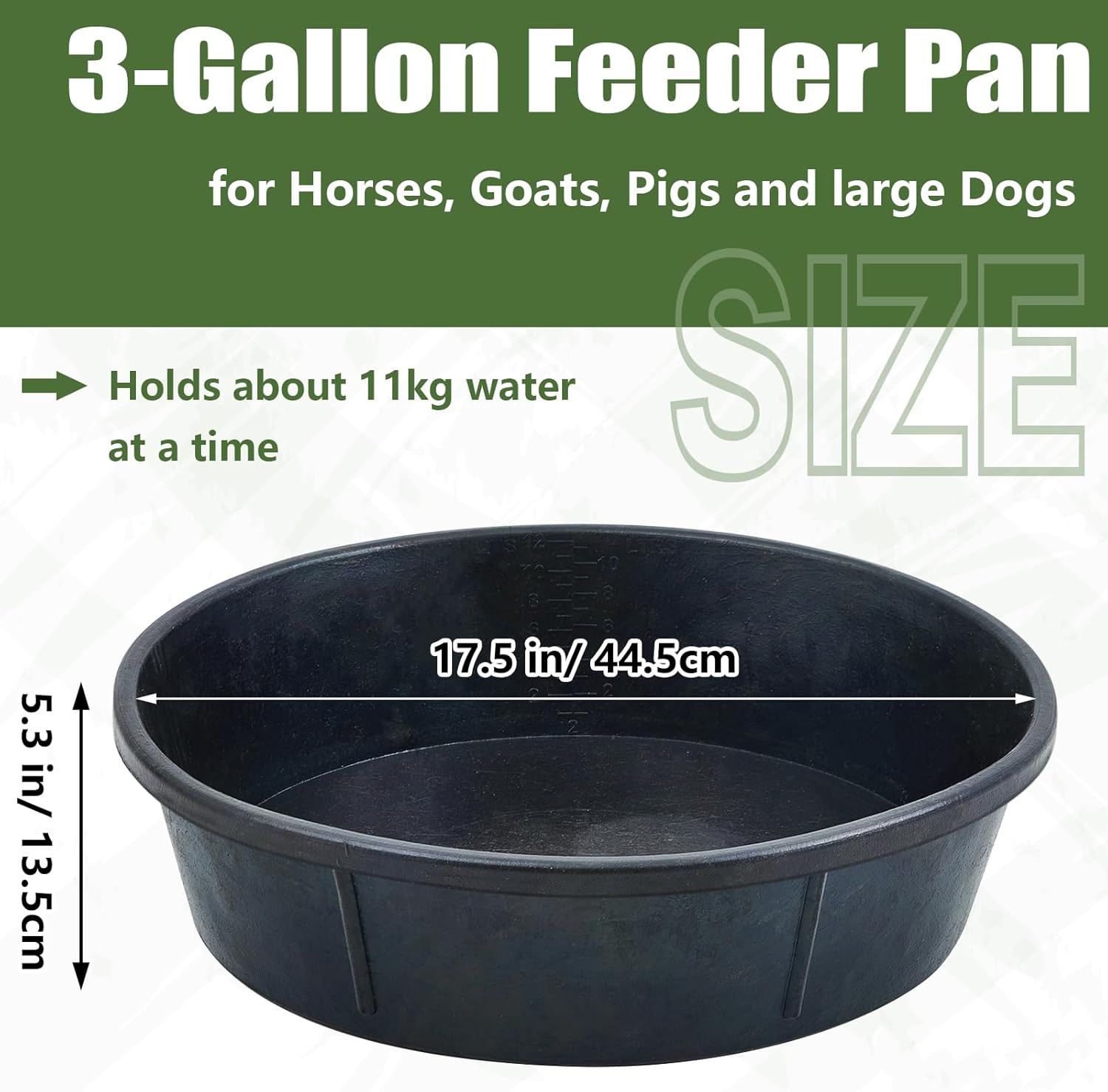 5 Pcs Rubber Feed Pan 12 Quart/ 3 Gallon Utility Horse Feed Bucket Rubber Bowl C
