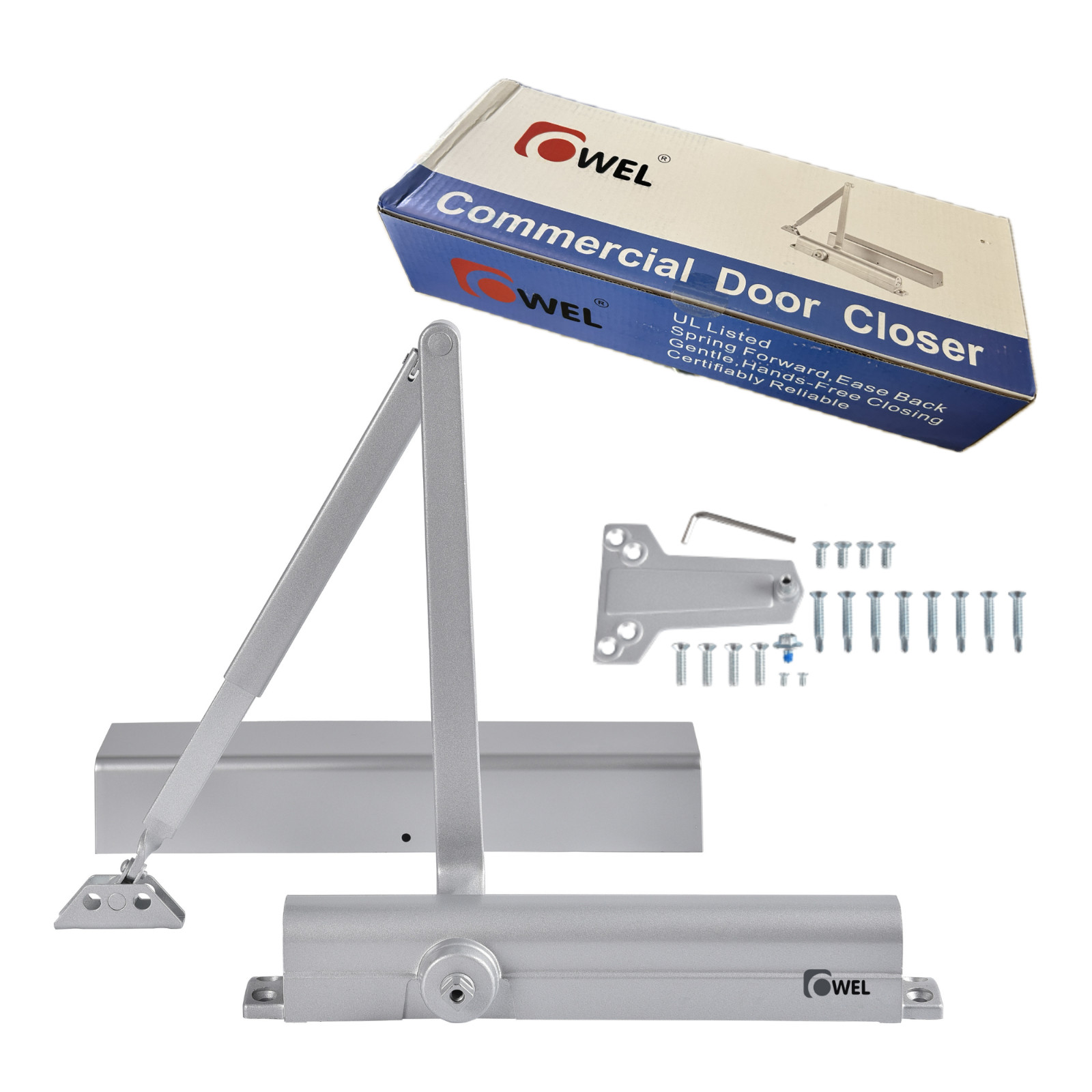 Heavy Duty/UL Listed Commercial Automatic Door Closer, Cast Aluminum Body | OWEL