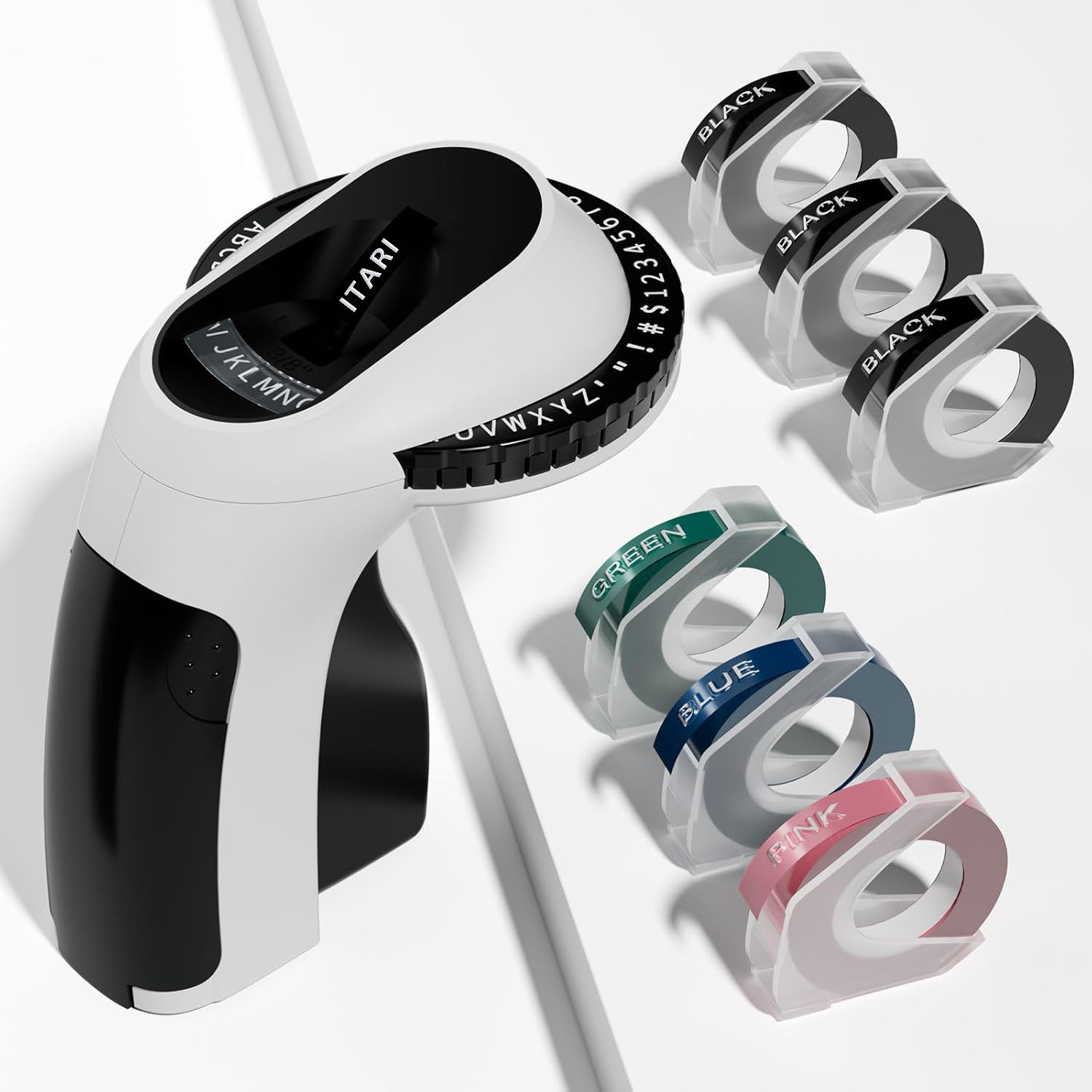 3D Embossing Label Maker with 6 Color Label Tapes 3/8″ for Dymo Omega Xpress