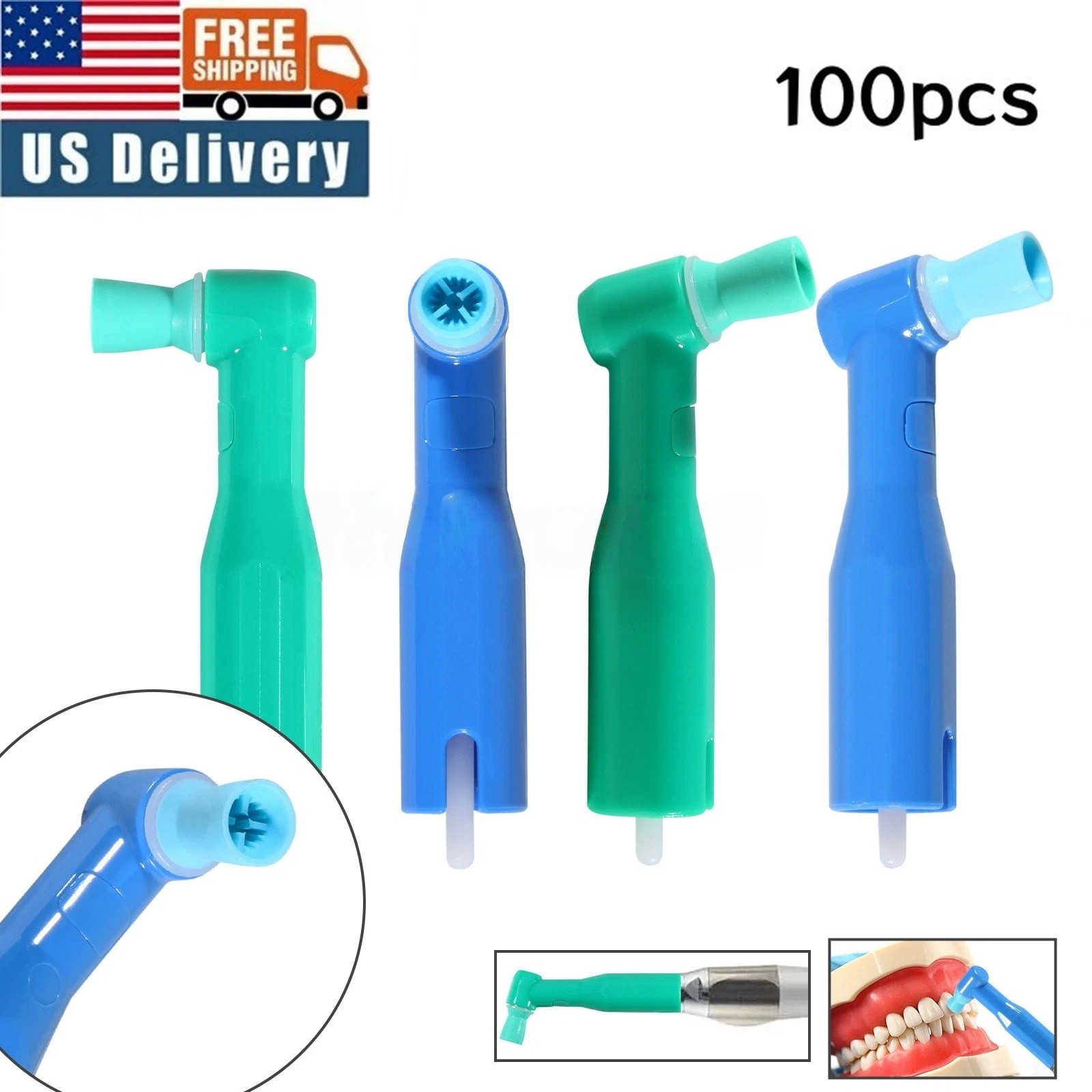 Dental Prophy Angles Brushes 90° 105° Rubber Teeth Whitening Polishing Cup Angle