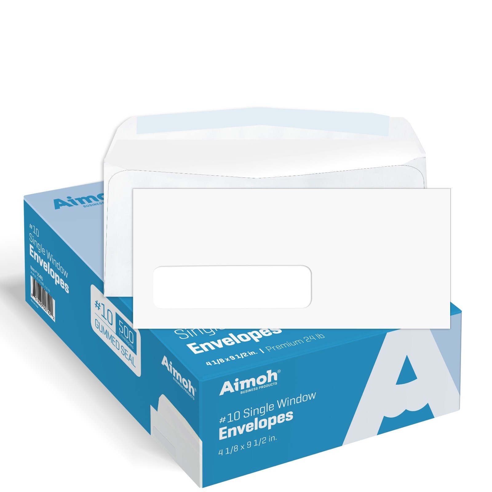 2500 #10 Single Left Window Envelopes, Gummed Closure – 2500 Count (35410-2500)
