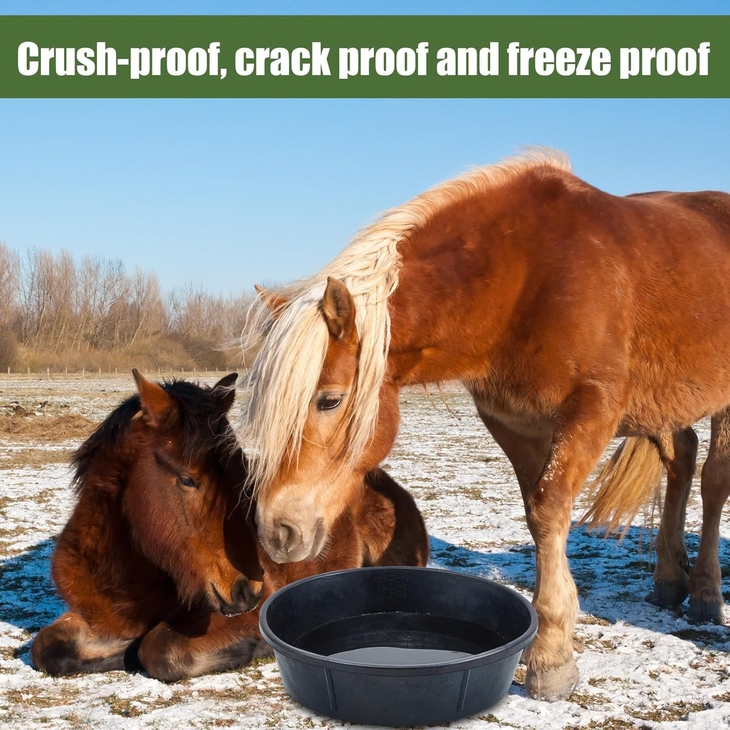 5 Pcs Rubber Feed Pan 12 Quart/ 3 Gallon Utility Horse Feed Bucket Rubber Bowl C