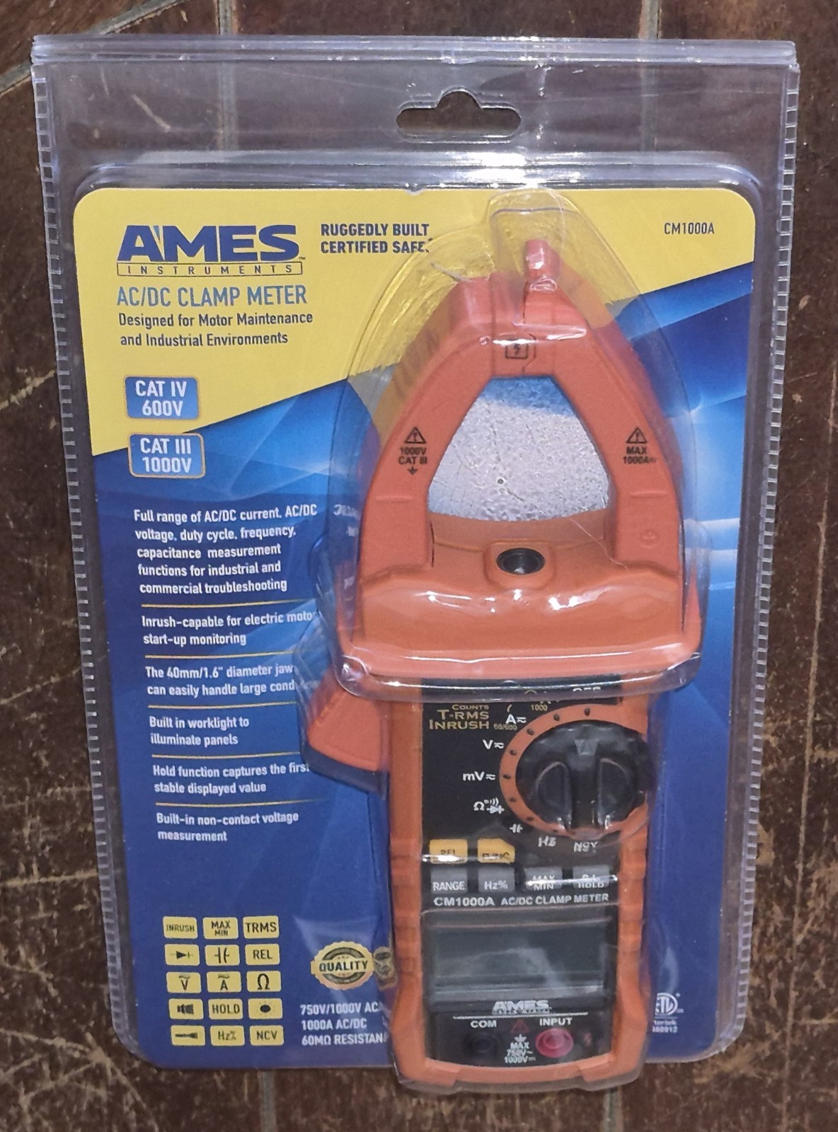 Ames Instruments AC/DC Clamp Meter (CAT IV 600V/CAT III 1000V) ~ Model #64017