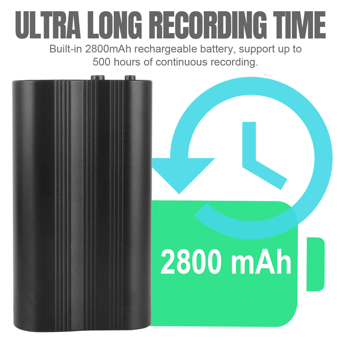 500Hr 16GB Spy Digital Voice Activated Recorder Mini Audio Magnetic MP3 Player