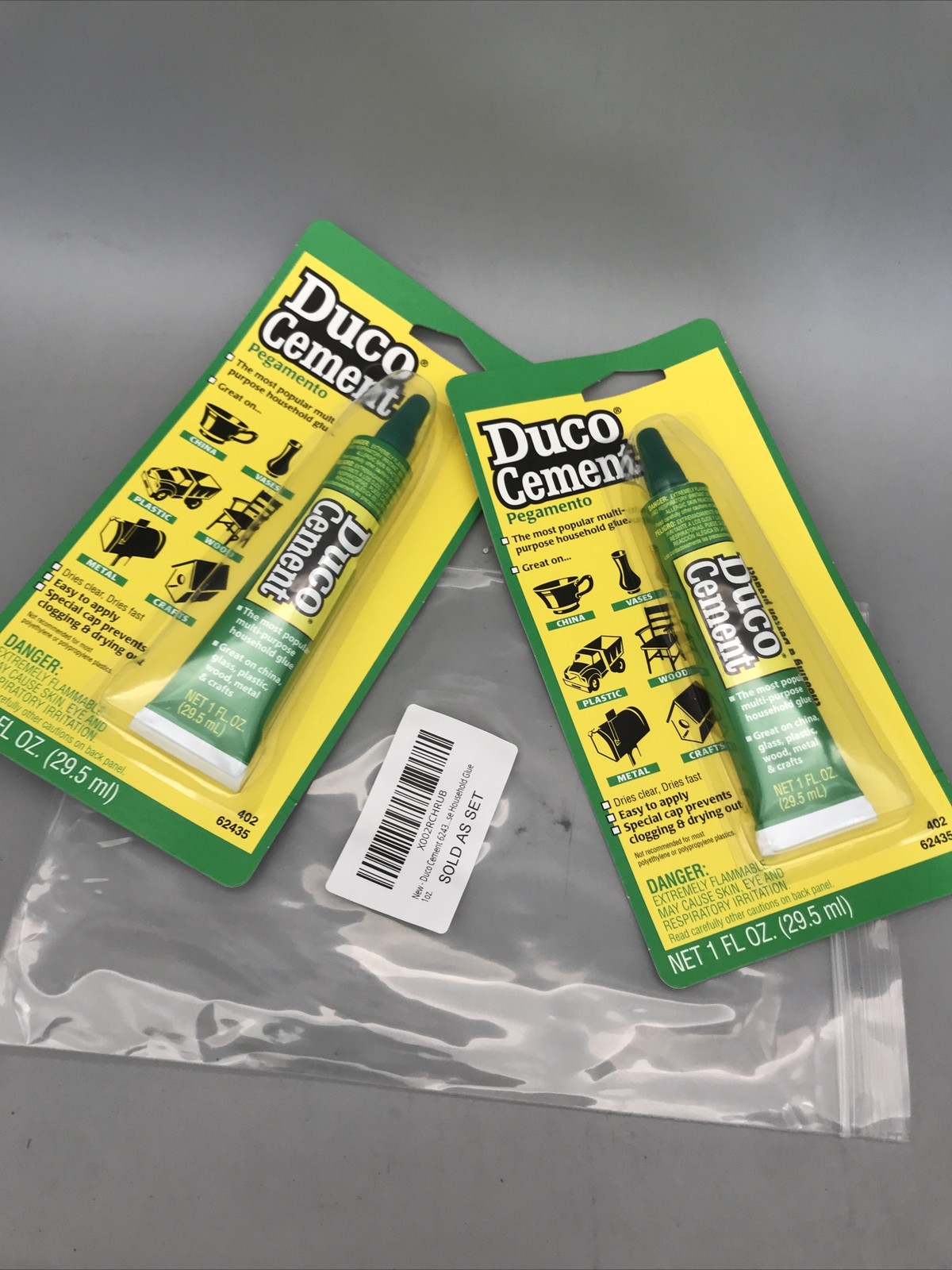 2 Pack Duco 62435 1oz Water Resistant Cement Glue New