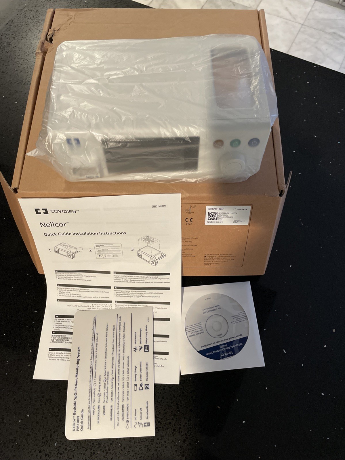 Covidien Nellcor PM100N SpO2 Bedside System Power Cord Included