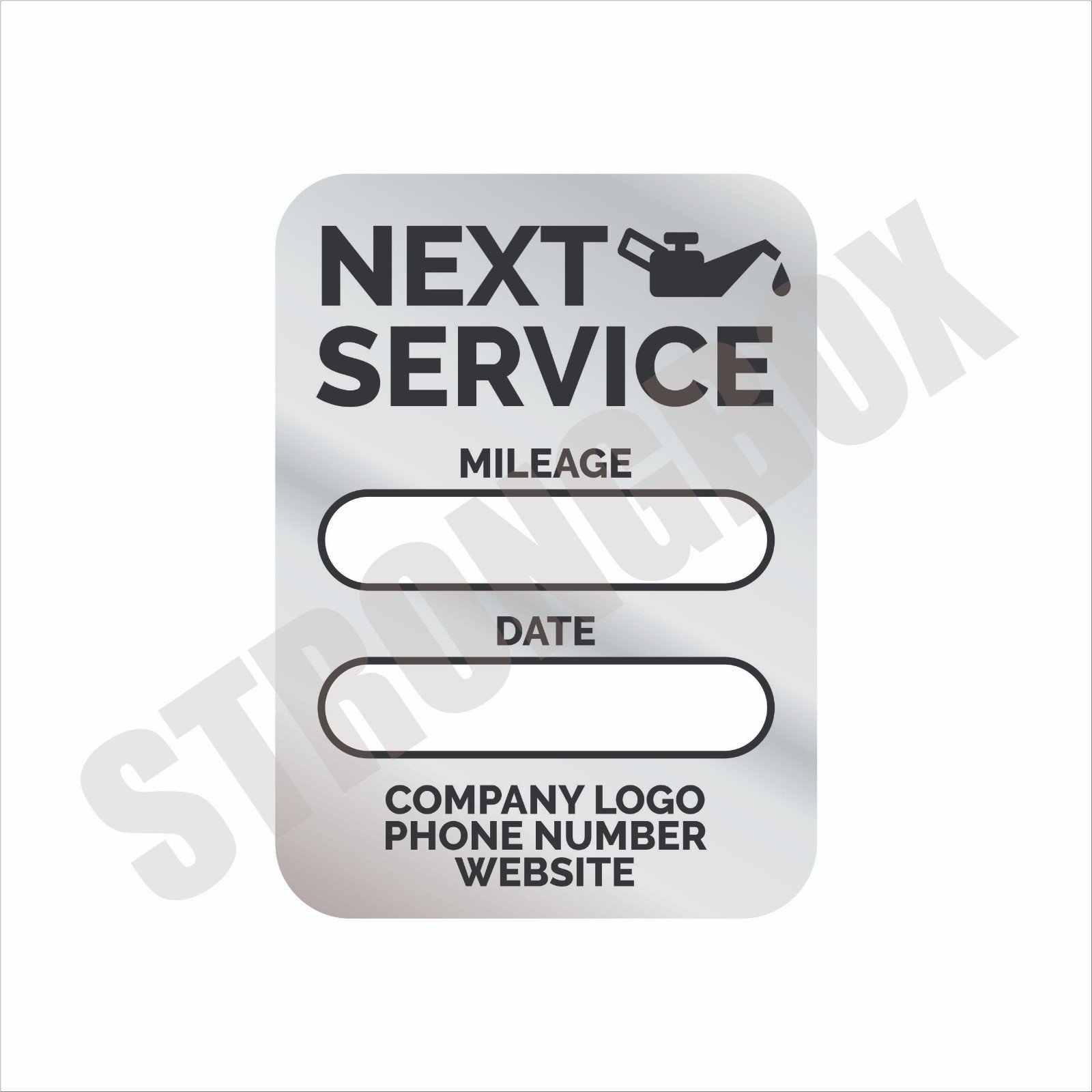 Automotive Safety 100pk CUSTOM STATIC CLING LABELS – OIL CHANGE MAINTENANCE