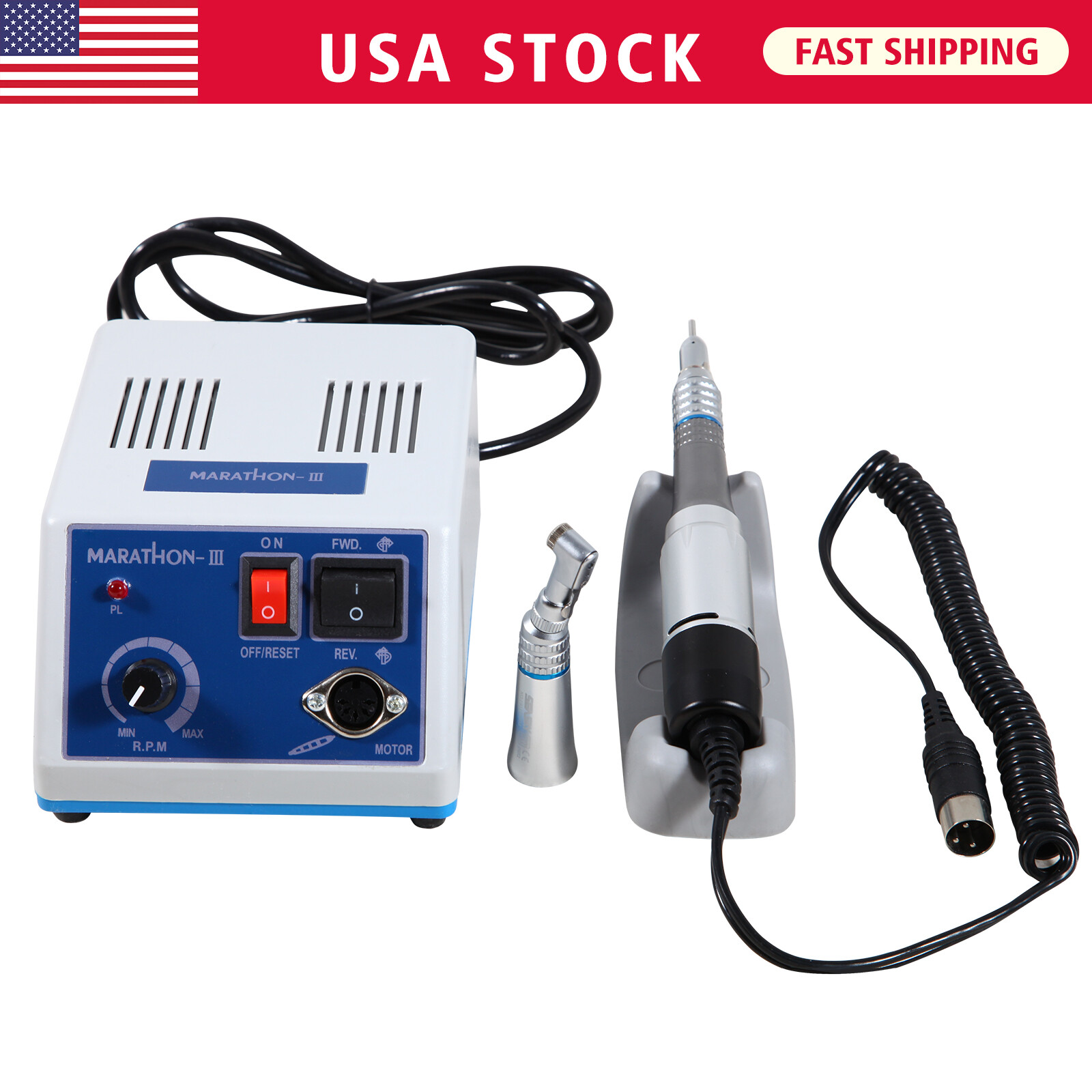 Marathon Electric Micromotor 35K RPM Contra Angle / Straight Cone 3 Colors OR-M3
