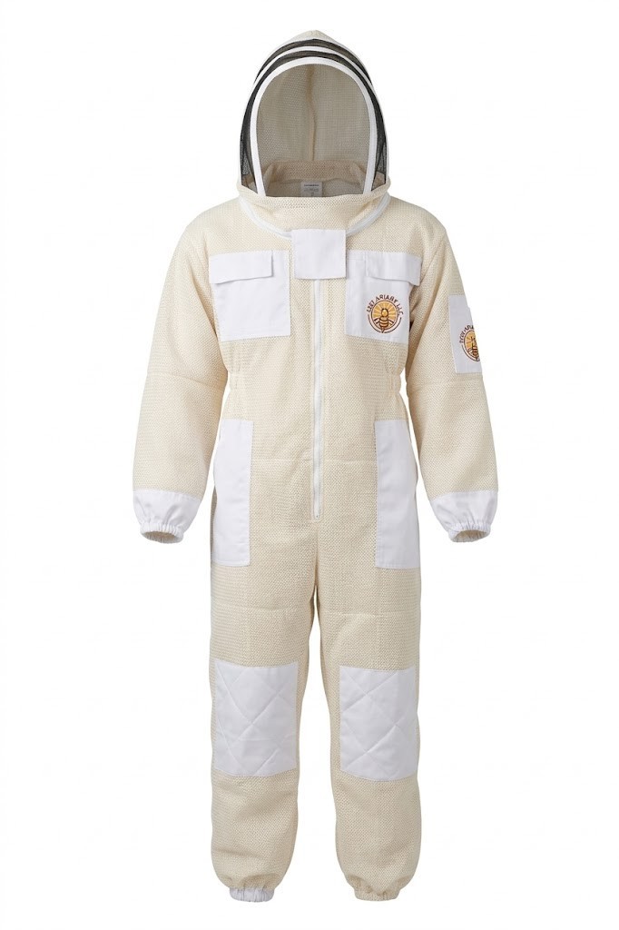 Beekeeping Suit Unisex 3 Layers Ventilated White – LARGE SIZE