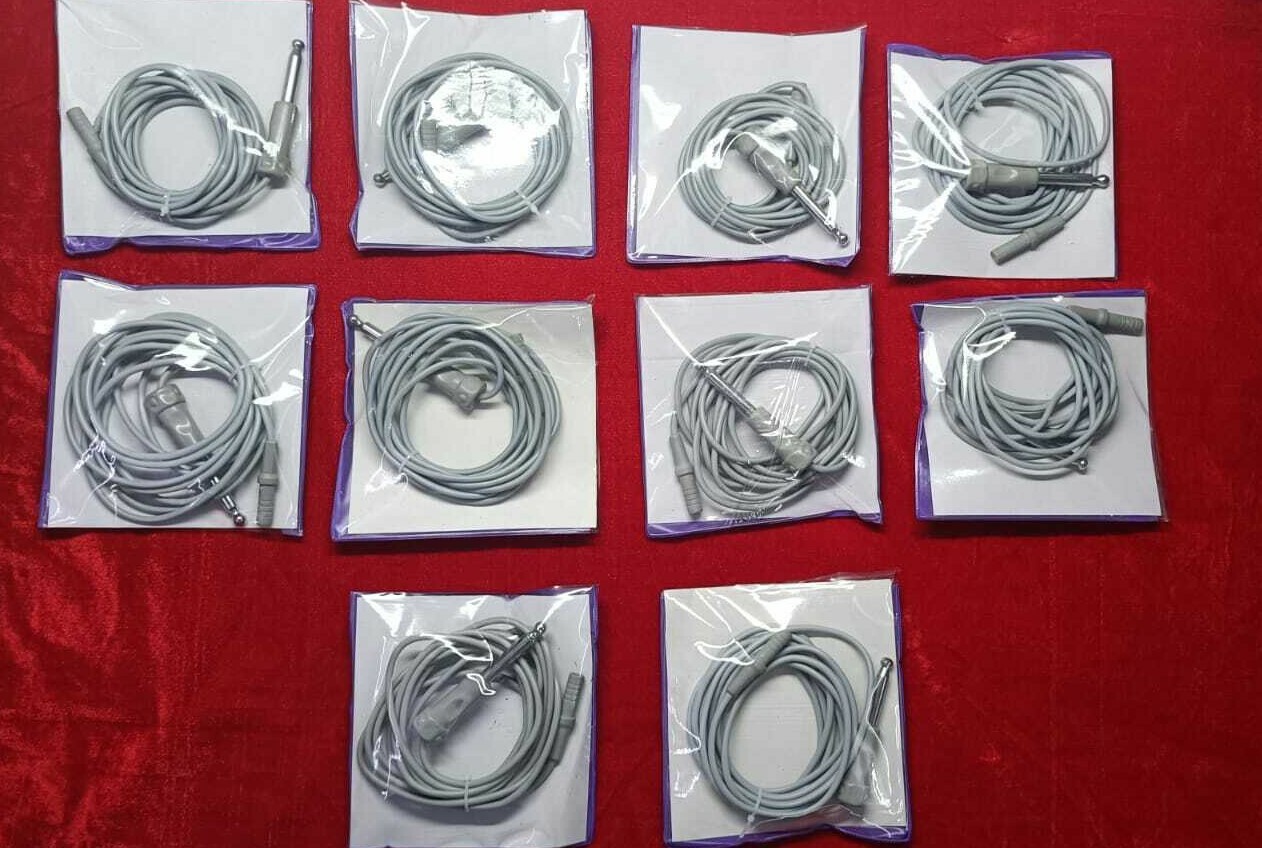 Monopolar Laparoscopic Cable Cord one Side 4mm Female Hole Reusable 10pc