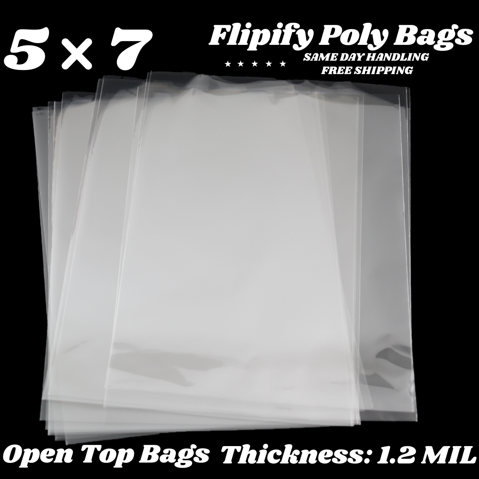 5×7 Clear PolyBags Flat Open Top Plastic Cellophane Treat Bakery Cookies Candies