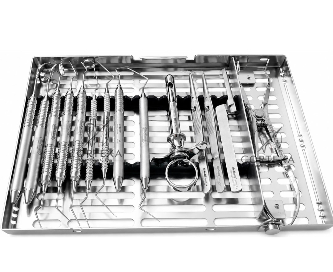 Hu-Friedy Dental Endodontic Instrument Set of 15 w/ Large Sterilization Cassette
