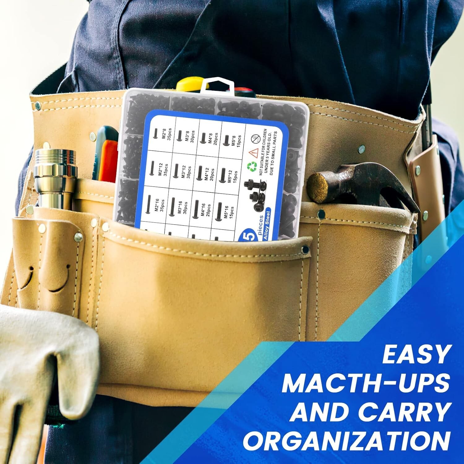 1705 Pcs Machine Screw Assortment Kit, M2 M3 M4 M5 Metric Bolts and Nuts Kit wit