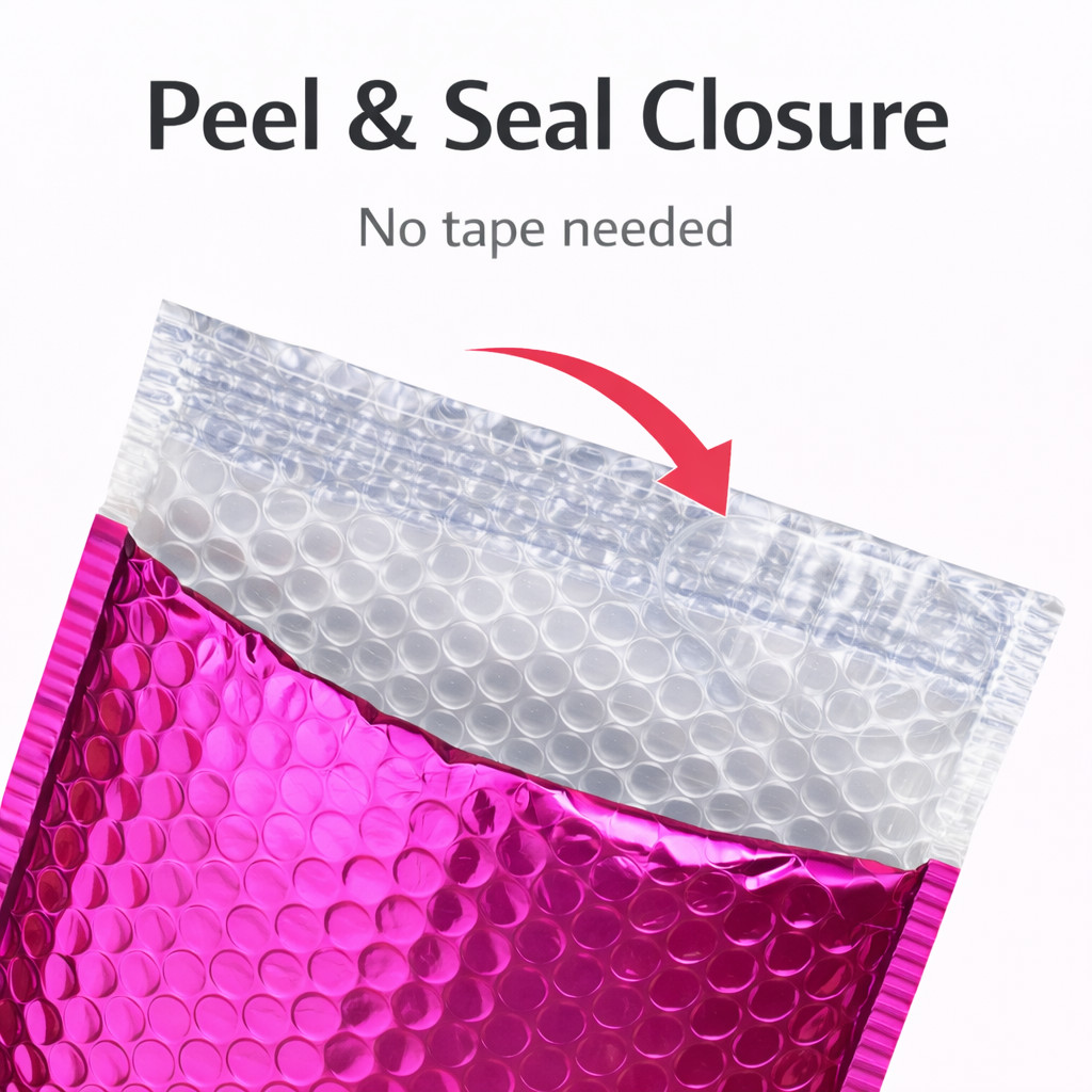 Metallic Pink Poly Bubble Mailers #2 8.5×12 Padded Envelopes 50 100 200
