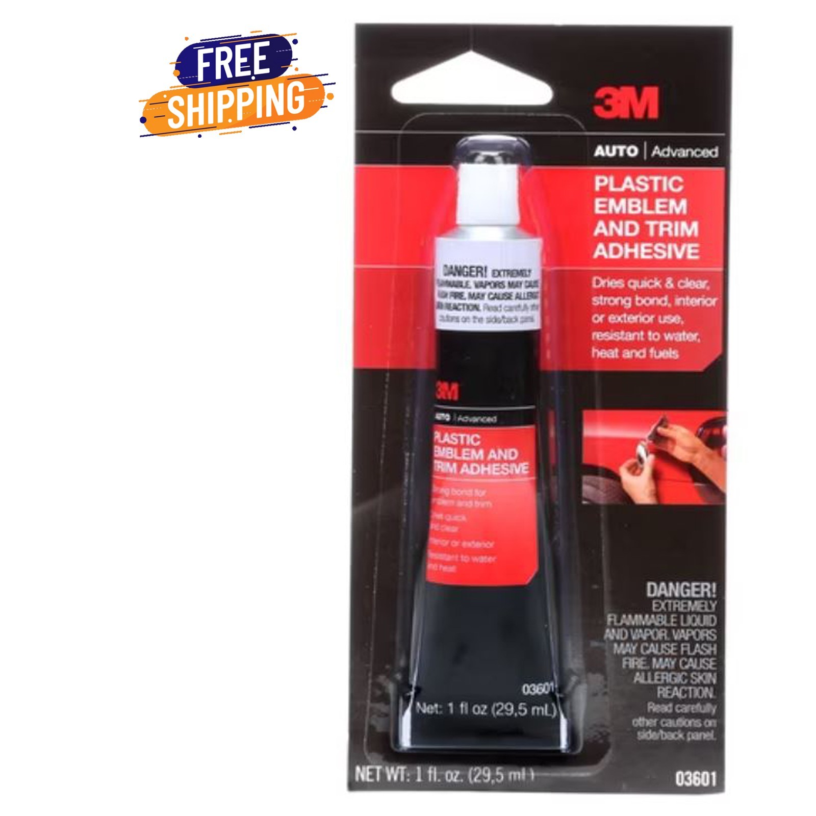 3M Plastic Emblem and Trim Adhesive, 03601, 1 oz