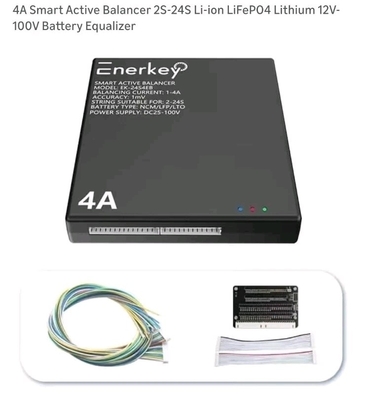 4A Smart Active Balancer 2S-24S Li-Ion LiFePO4 Lithium 12V-100V Battery Equalize