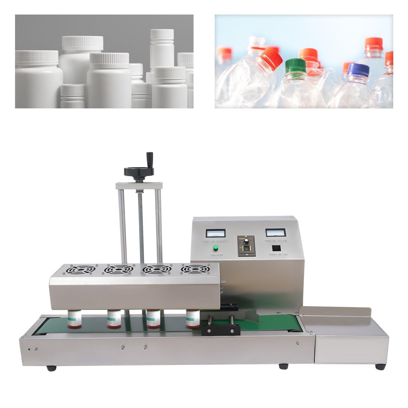 1800W Continuous Induction Sealing Machine 20-100mm Bottle Cap Automatic Sealer