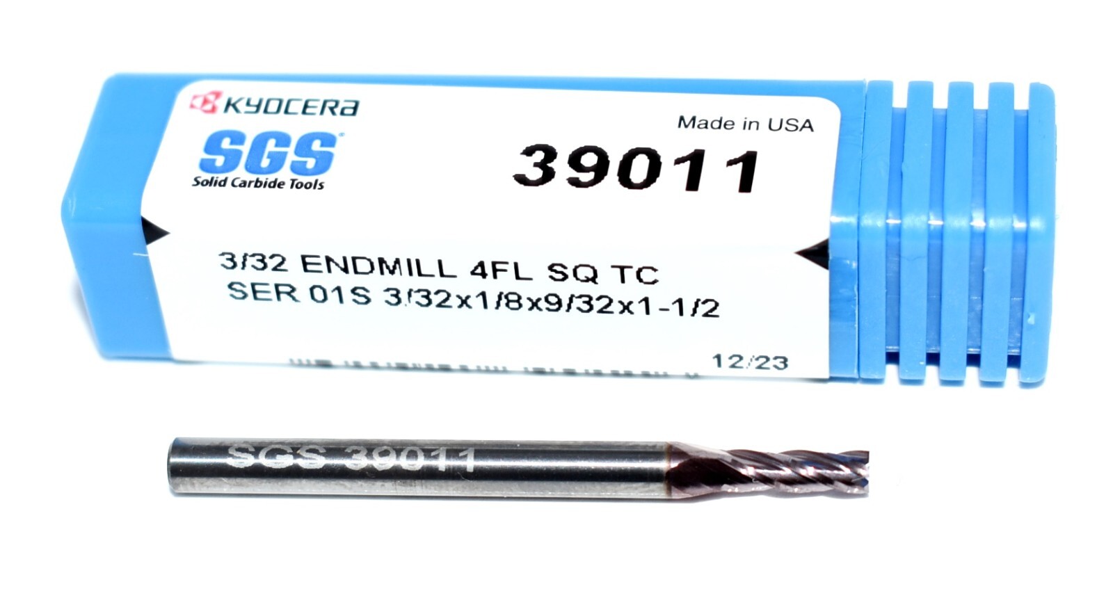 3/32″ (.0938″) CARBIDE END MILL 4 FLUTE TICN COATED SGS – 39011