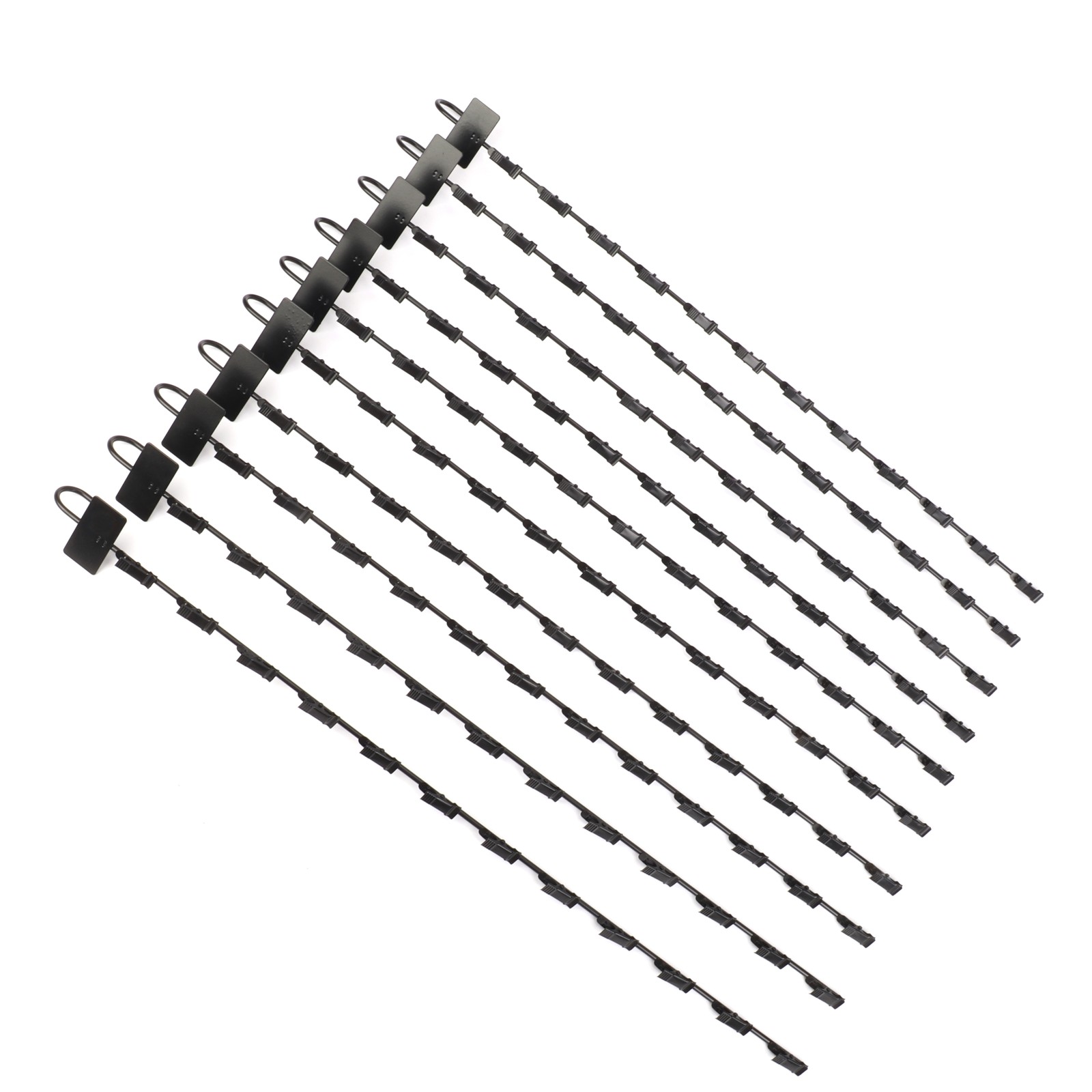 Hanging Merchandise Strips with Hooks, 31″ Chip Display Rack, 120 Clips, 10 Pcs